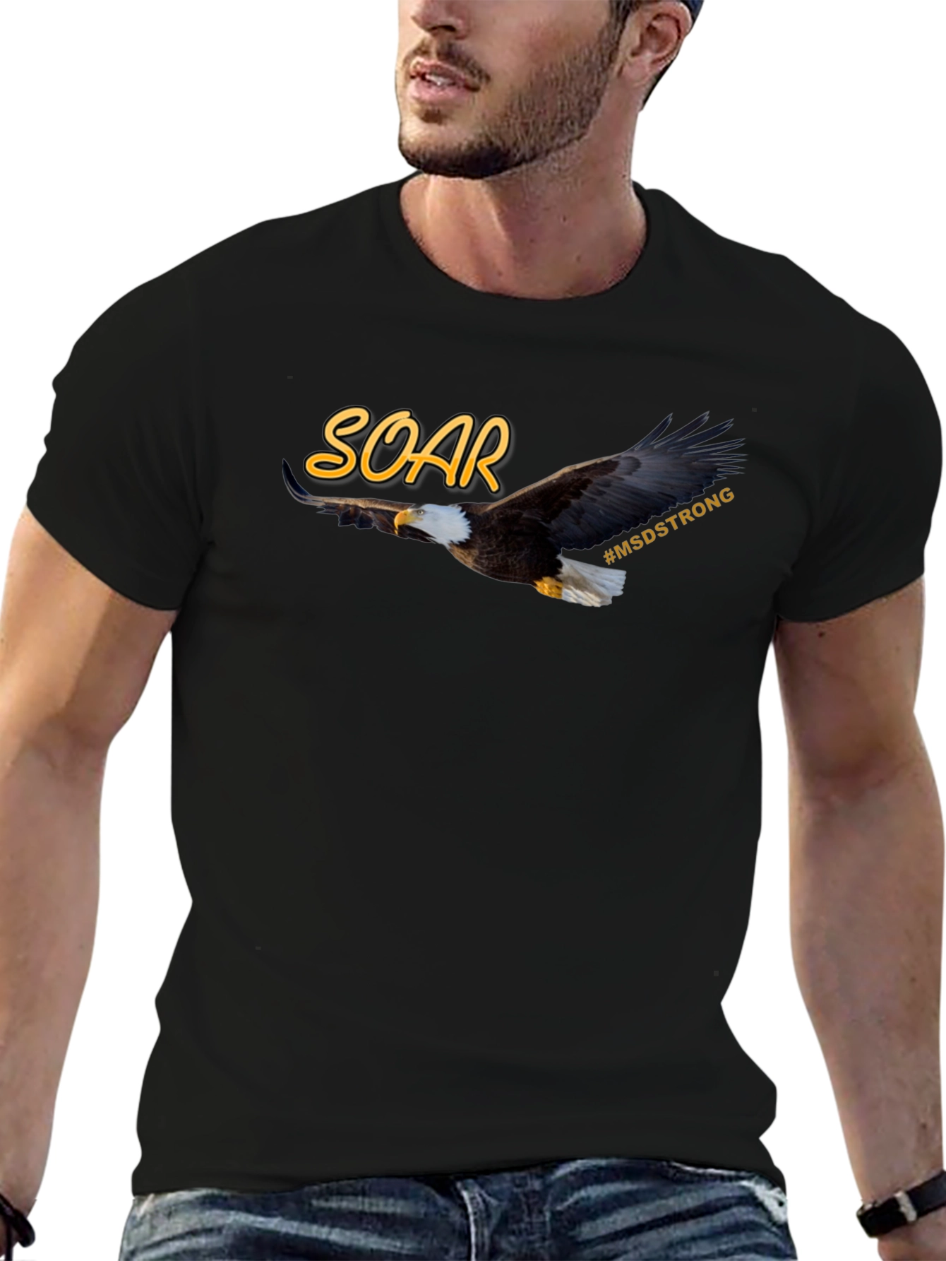 Camiseta Negra SOAR MSD Strong Águila