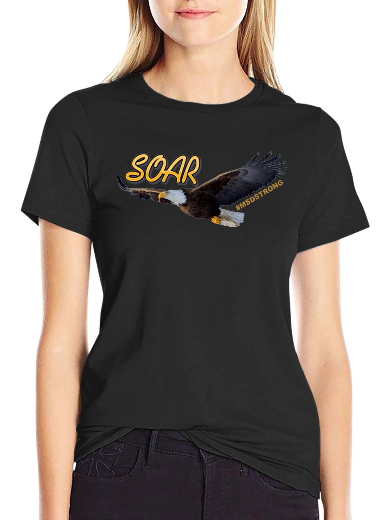 Camiseta Negra SOAR MSD Strong Águila