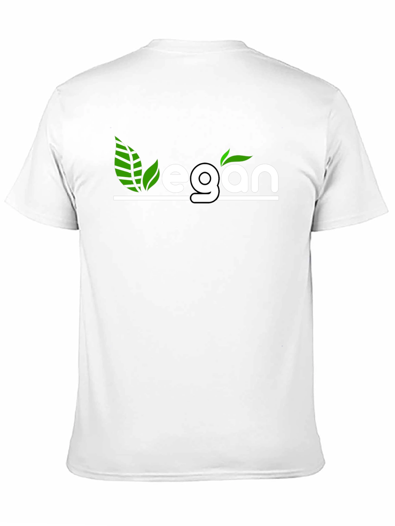 Camiseta Negra Vegana con Diseño de Hojas Verdes