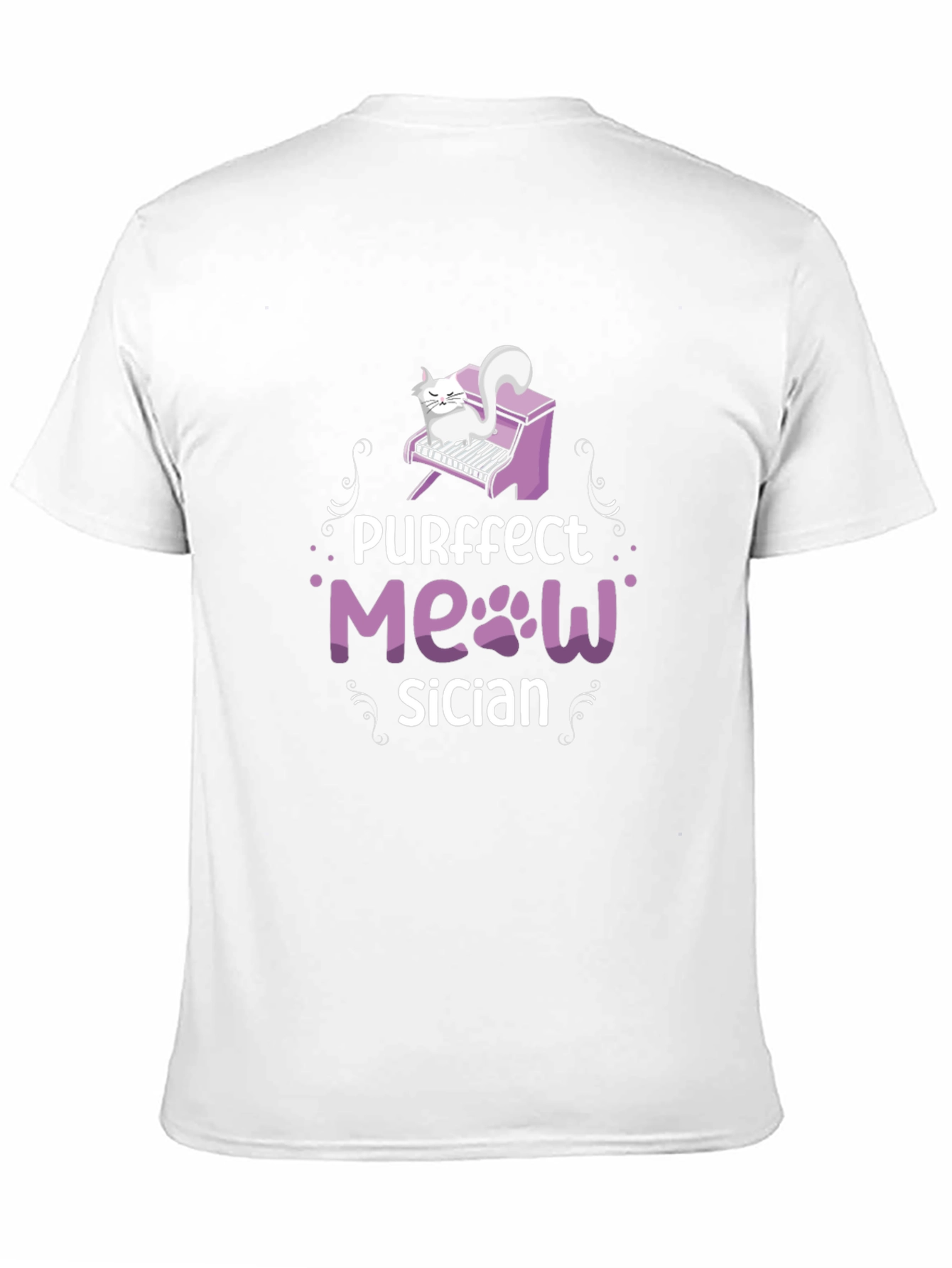 Camiseta Negra Purrfect Meowsician para Amantes de los Gatos