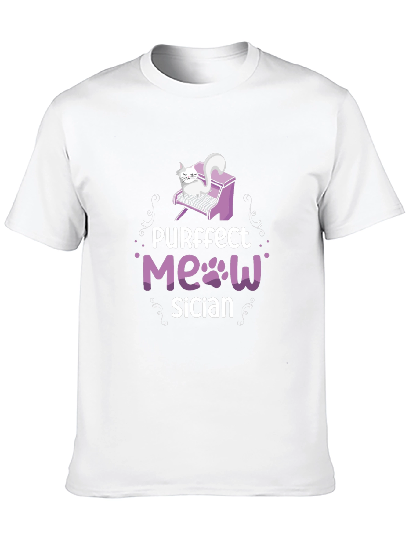 Camiseta Negra Purrfect Meowsician para Amantes de los Gatos