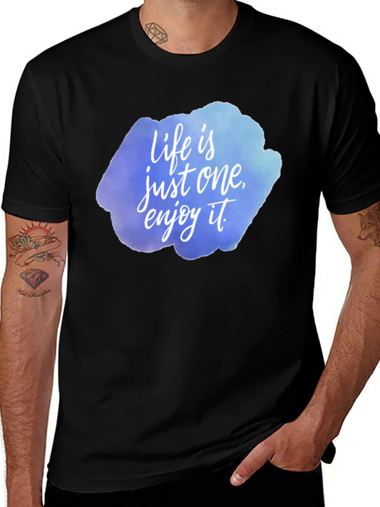 Camiseta Negra con Estampado Life is just one