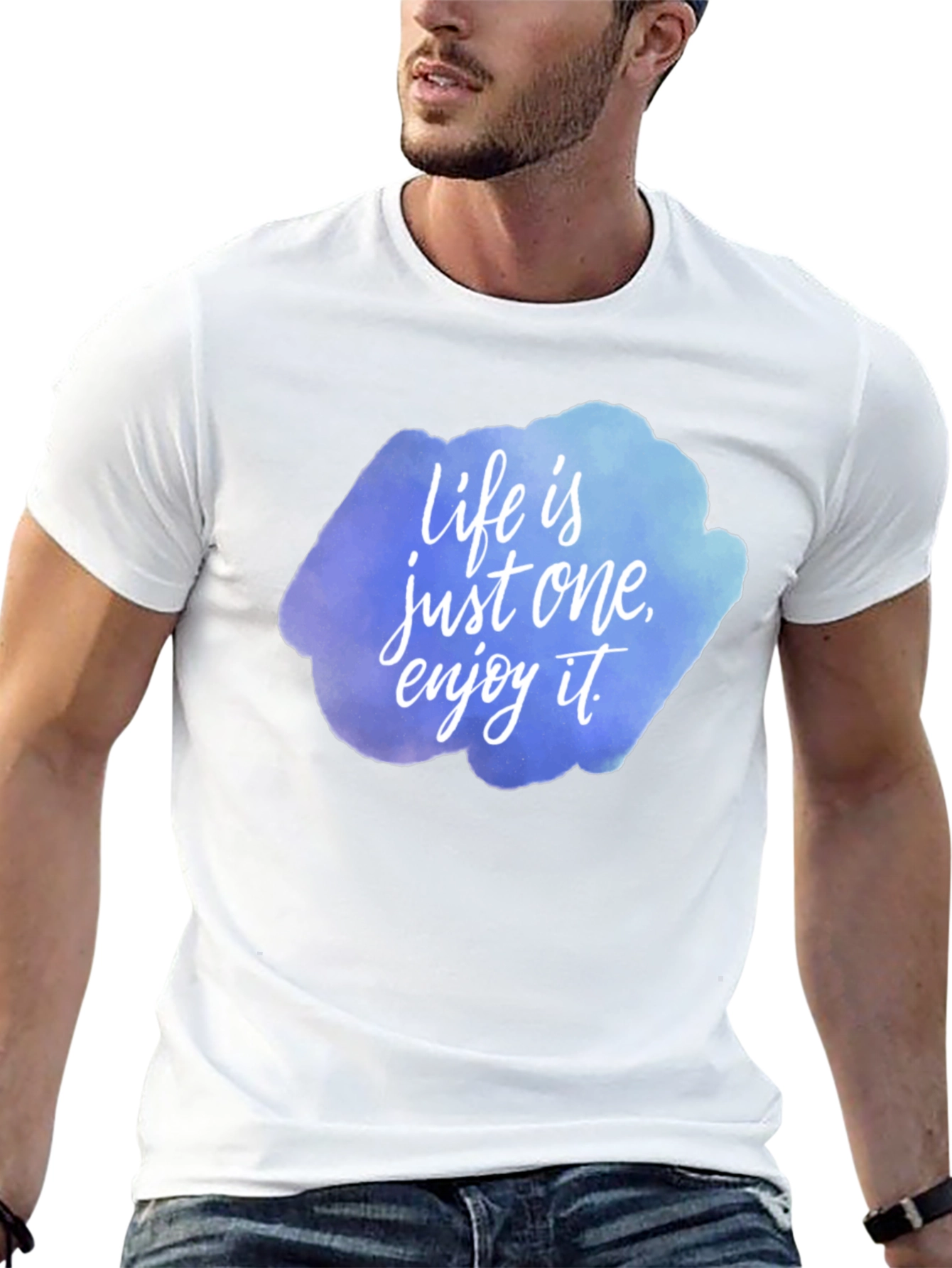 Camiseta Negra con Estampado Life is just one