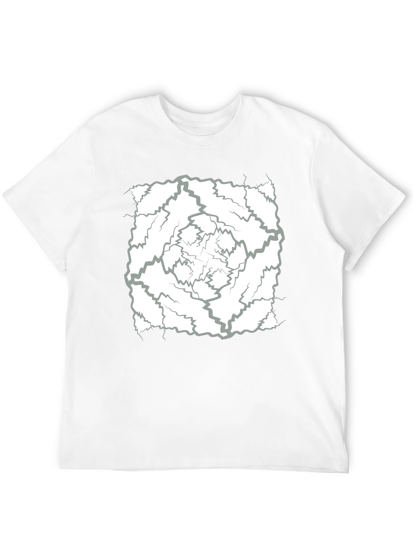 Camiseta Negra con Diseño Abstracto de Rayos