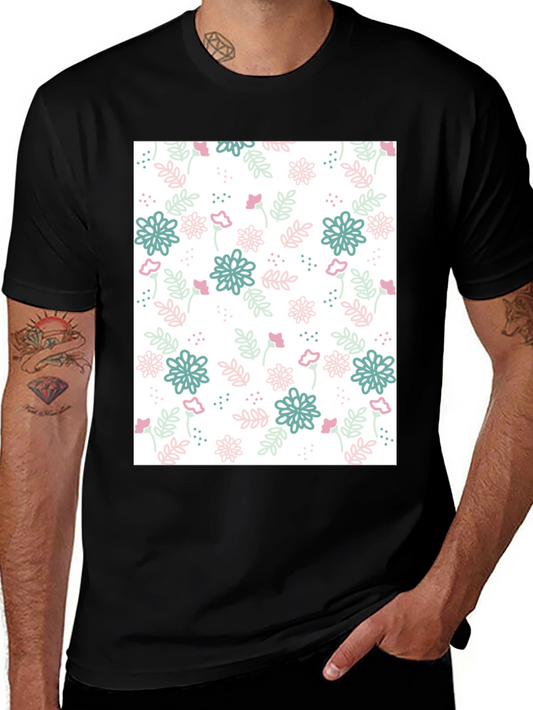 Camiseta Negra Estampado Floral