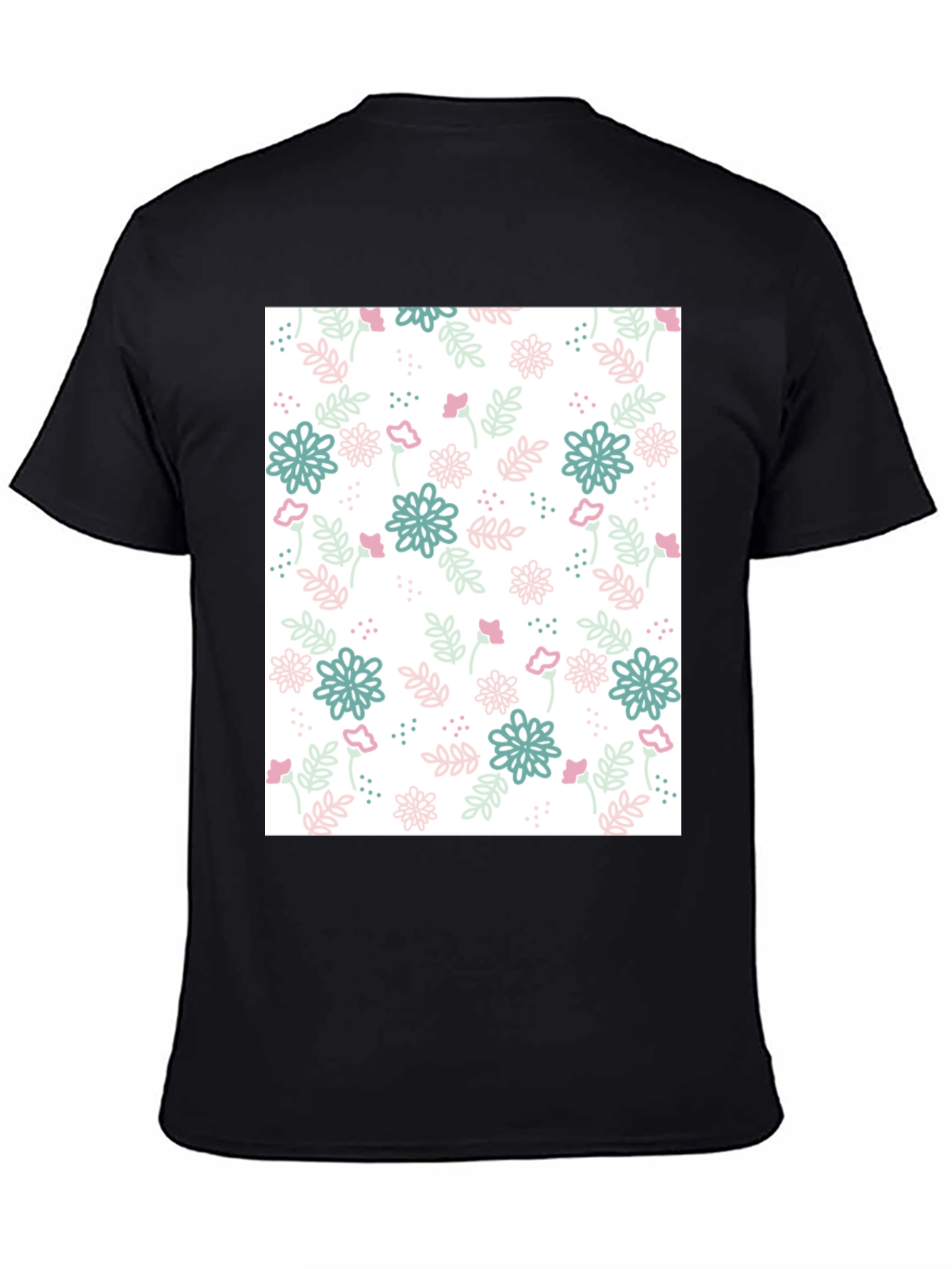 Camiseta Negra Estampado Floral