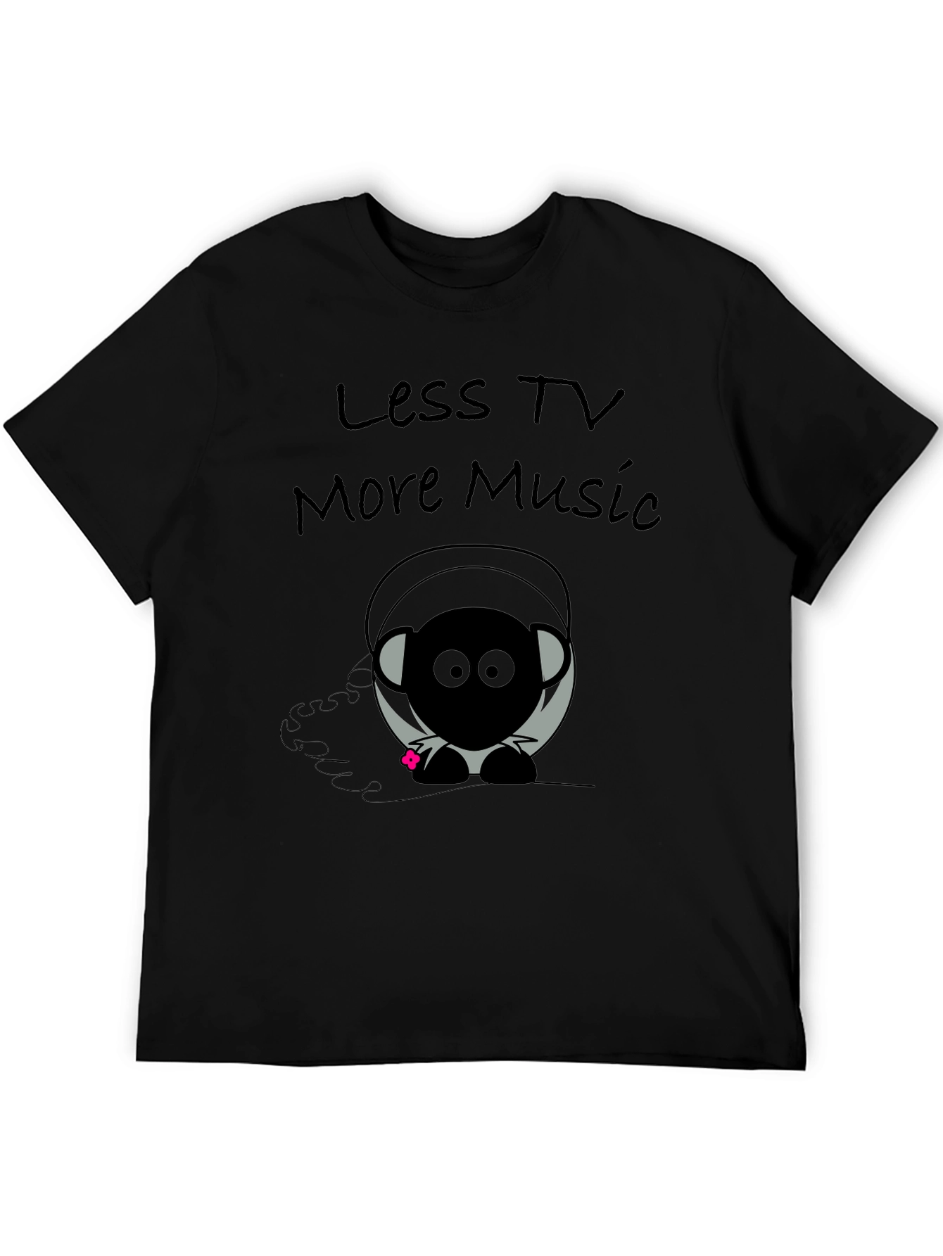 Camiseta Negra con Diseño Musical