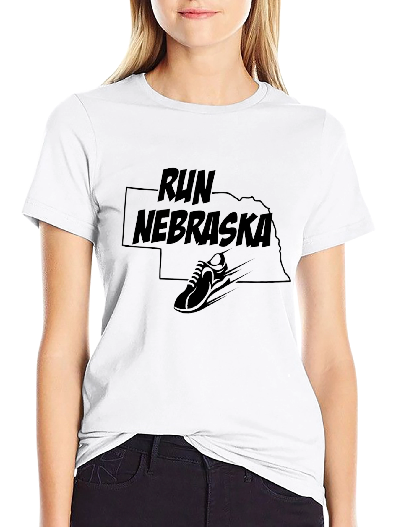 Camiseta Negra Run Nebraska