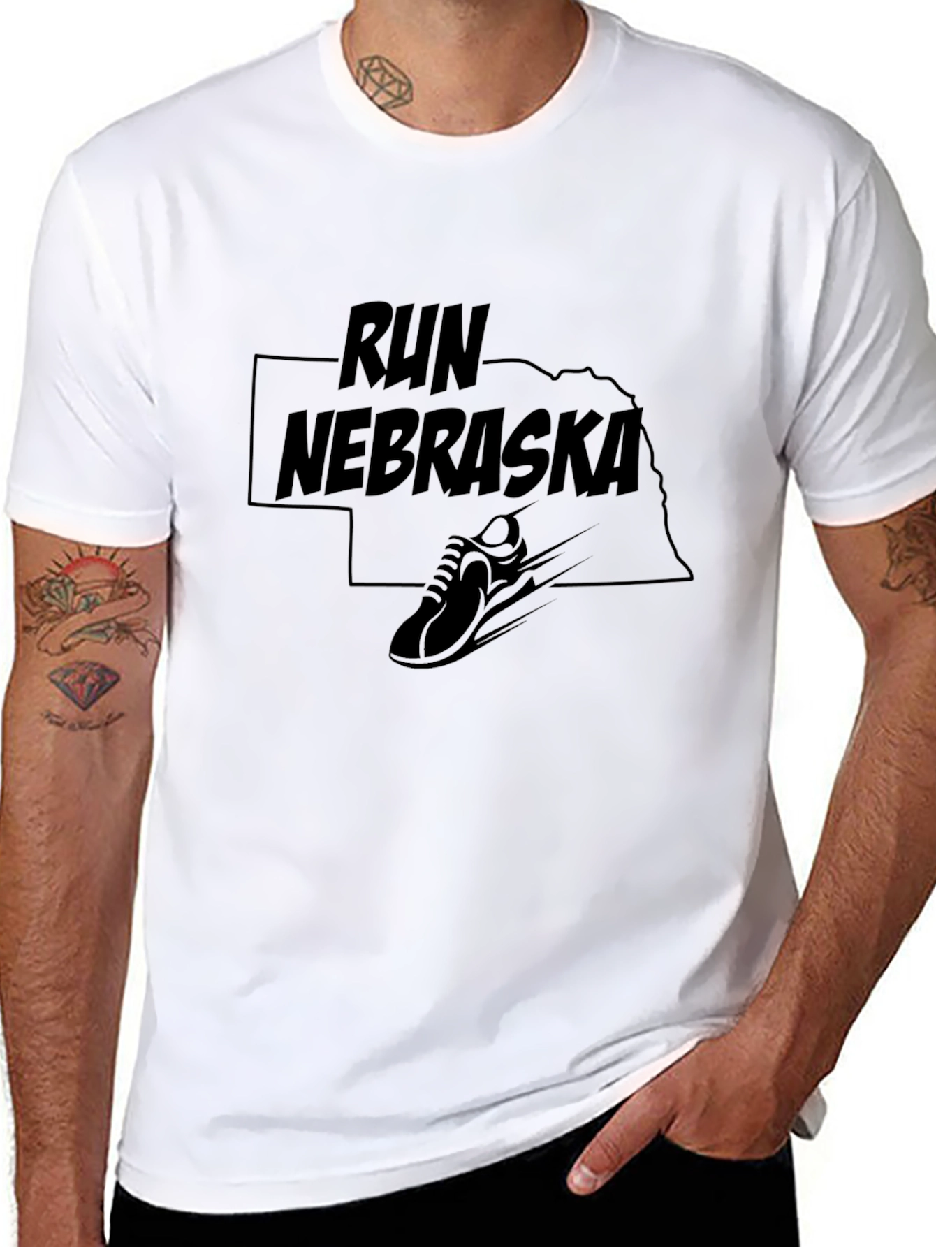 Camiseta Negra Run Nebraska
