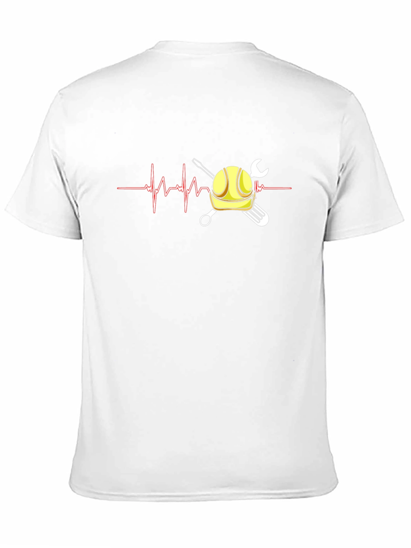Camiseta Negra con Diseño de Latido de Ingeniero