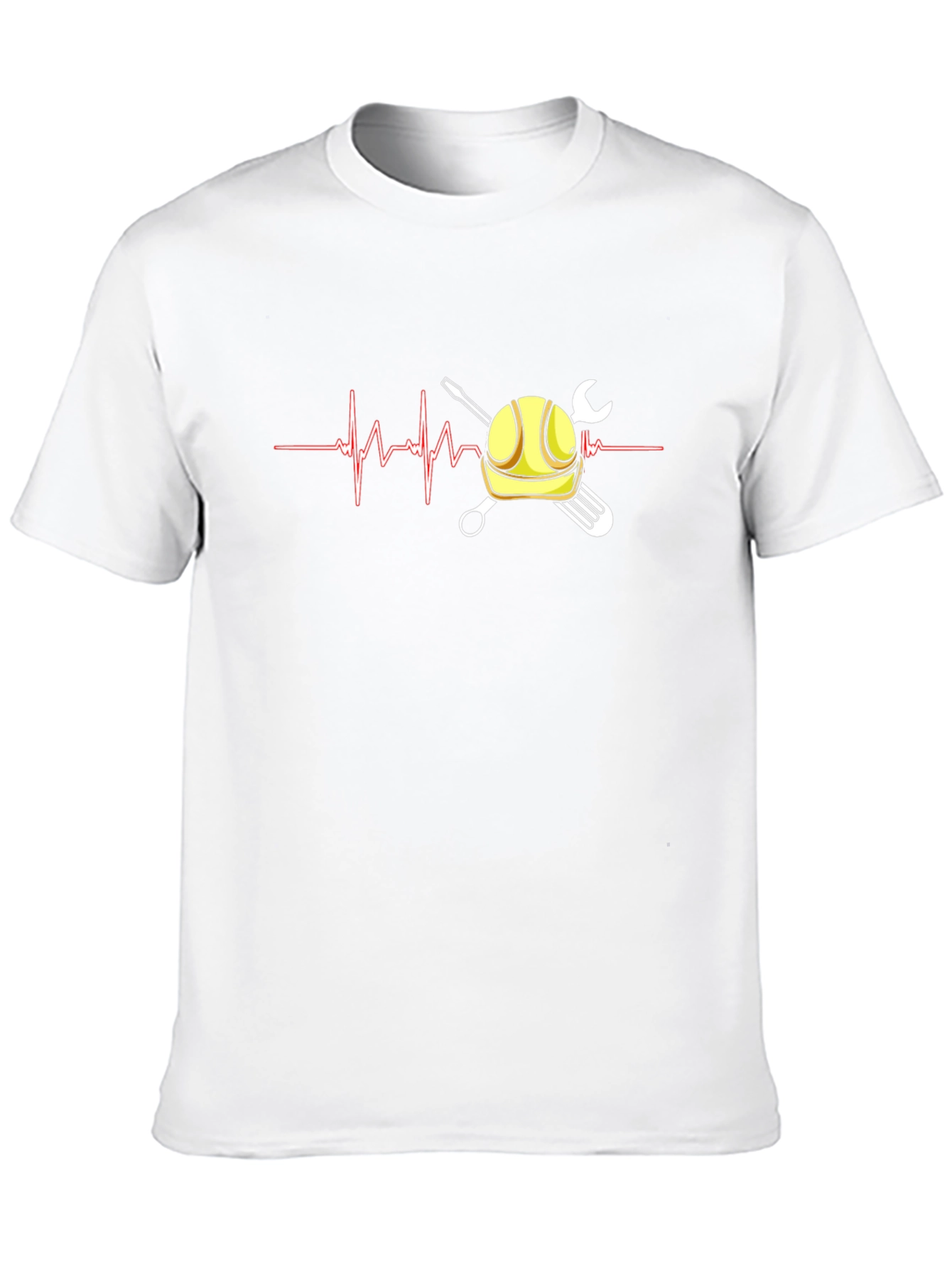 Camiseta Negra con Diseño de Latido de Ingeniero