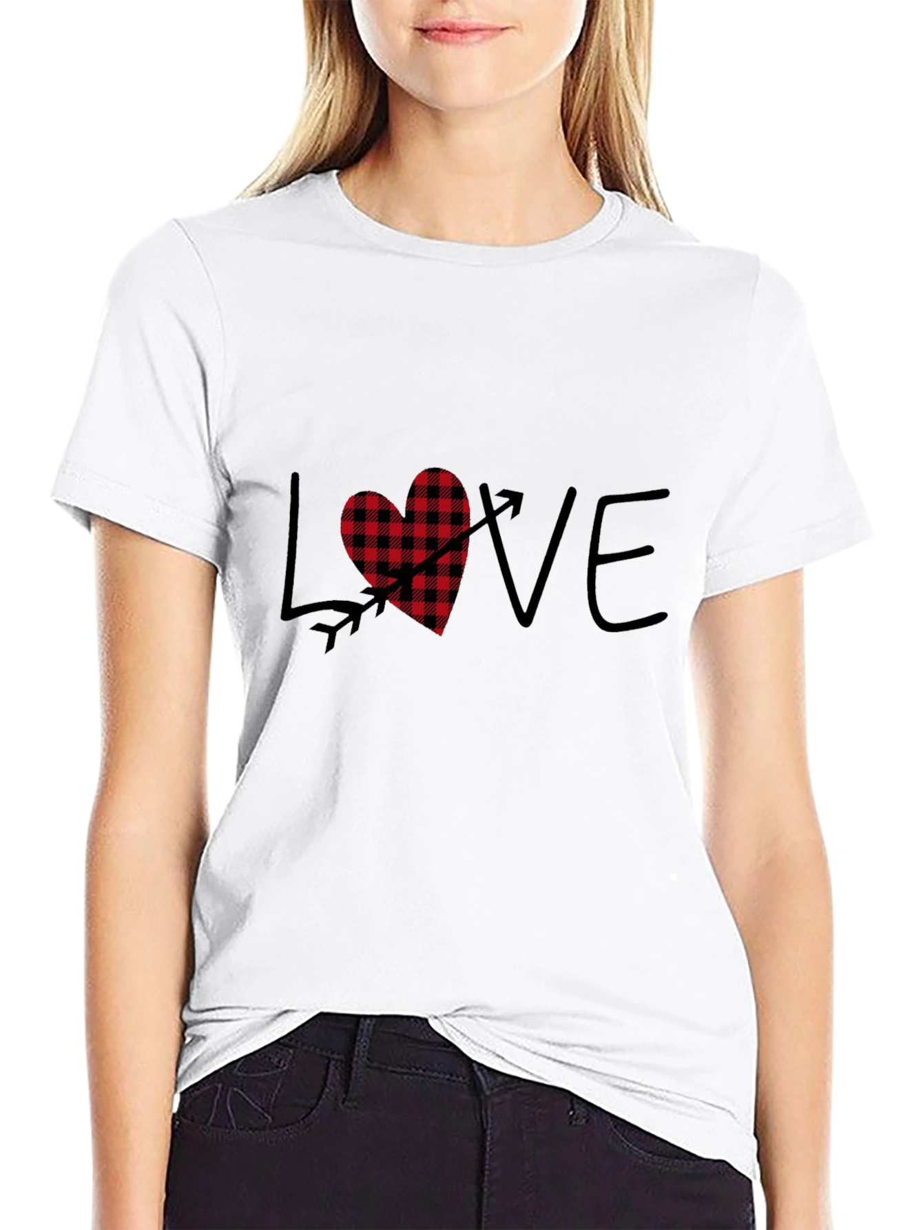 Camiseta Negra Estampada Amor