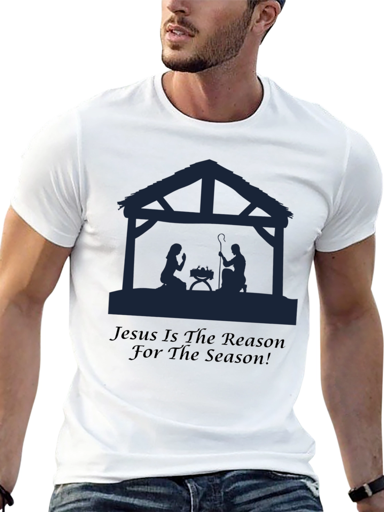Camiseta Negra: Jesús es la Razón de la Navidad