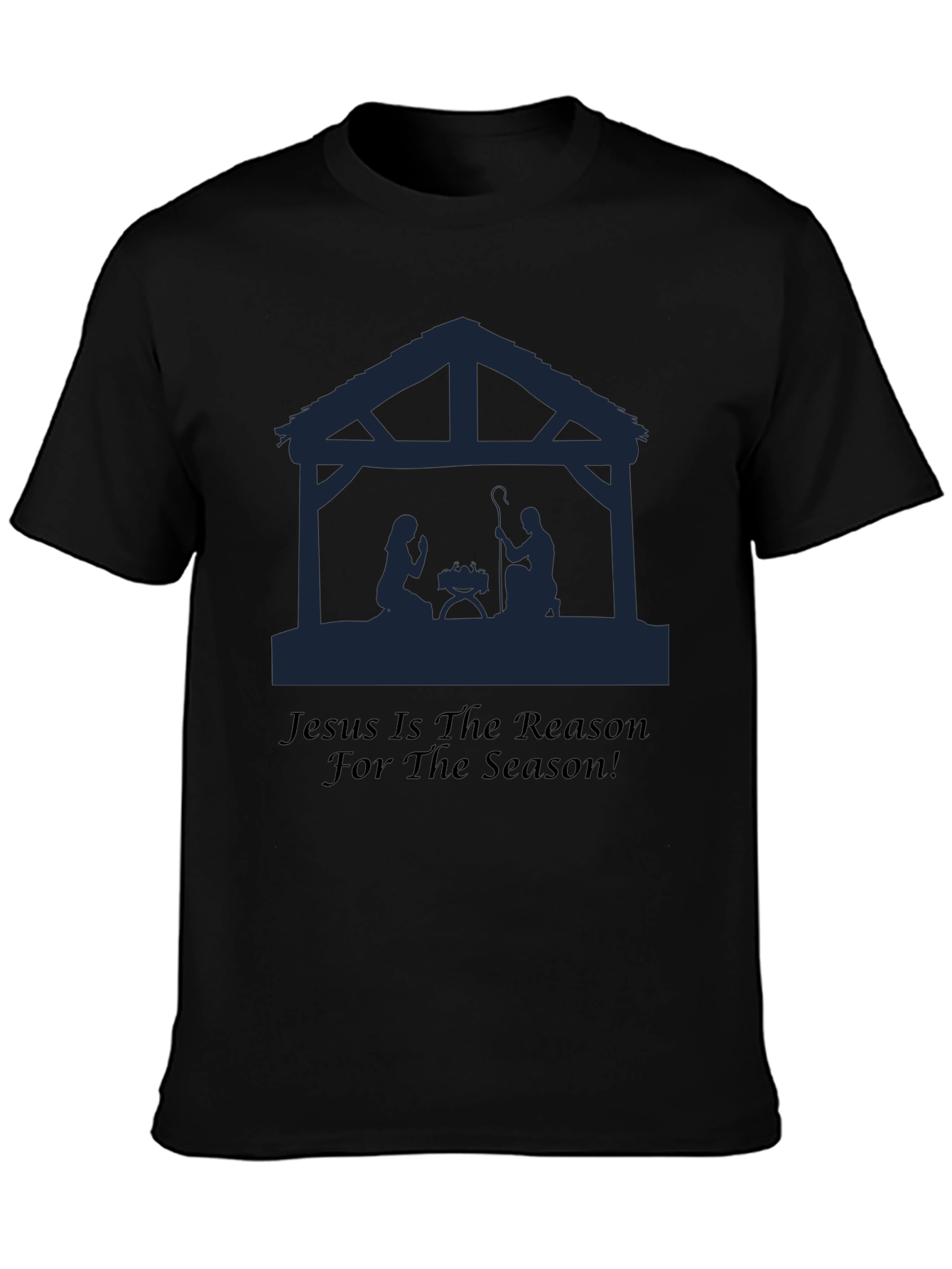 Camiseta Negra: Jesús es la Razón de la Navidad