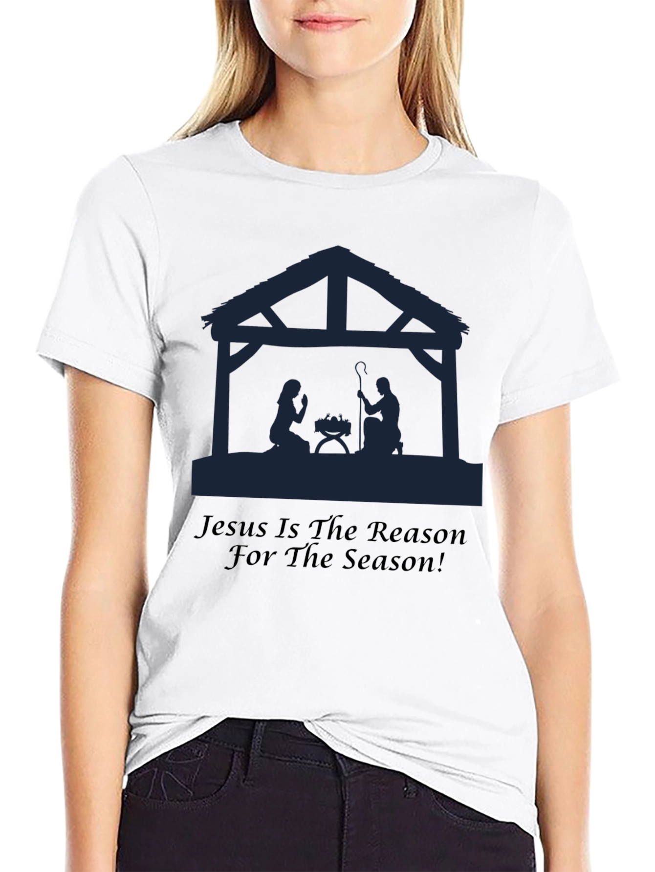 Camiseta Negra: Jesús es la Razón de la Navidad