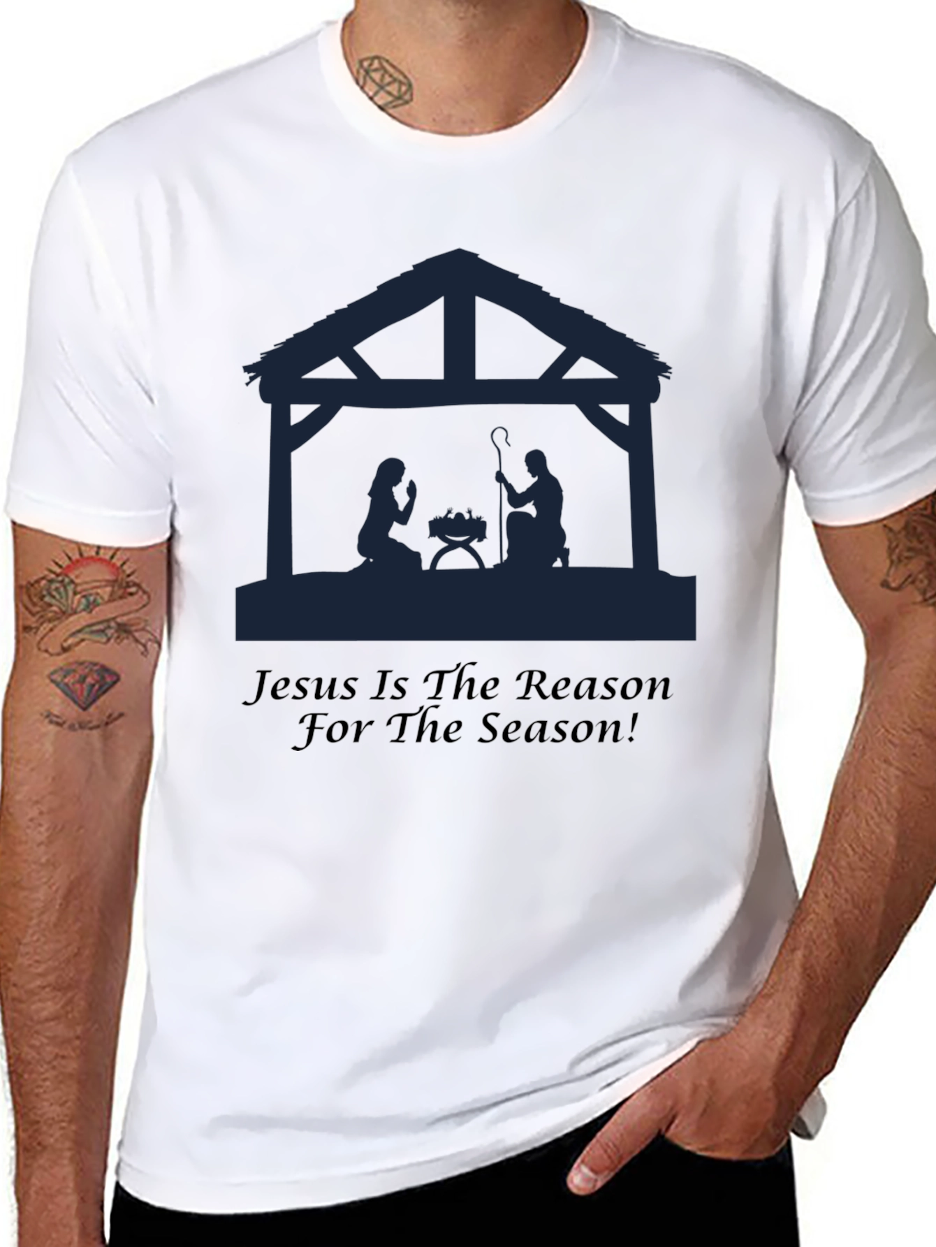 Camiseta Negra: Jesús es la Razón de la Navidad