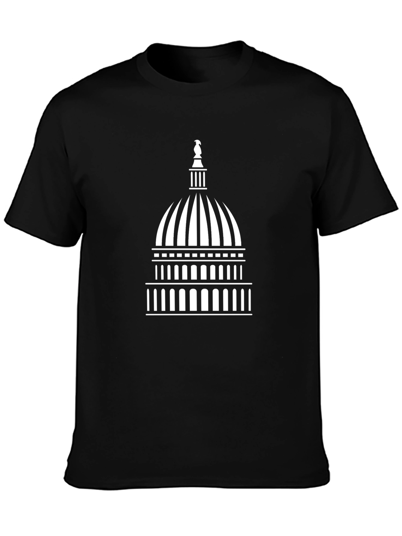 Camiseta Negra con Diseño del Capitolio Estadounidense