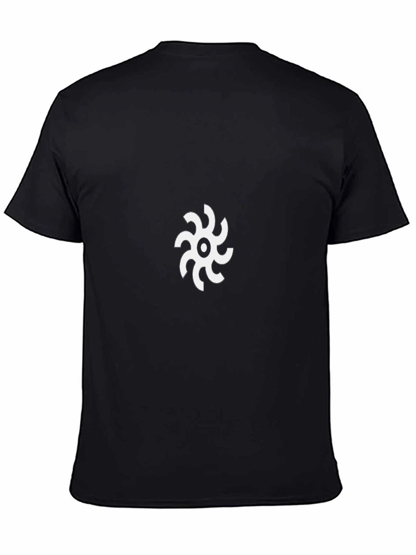 Camiseta Negra con Diseño Abstracto Circular
