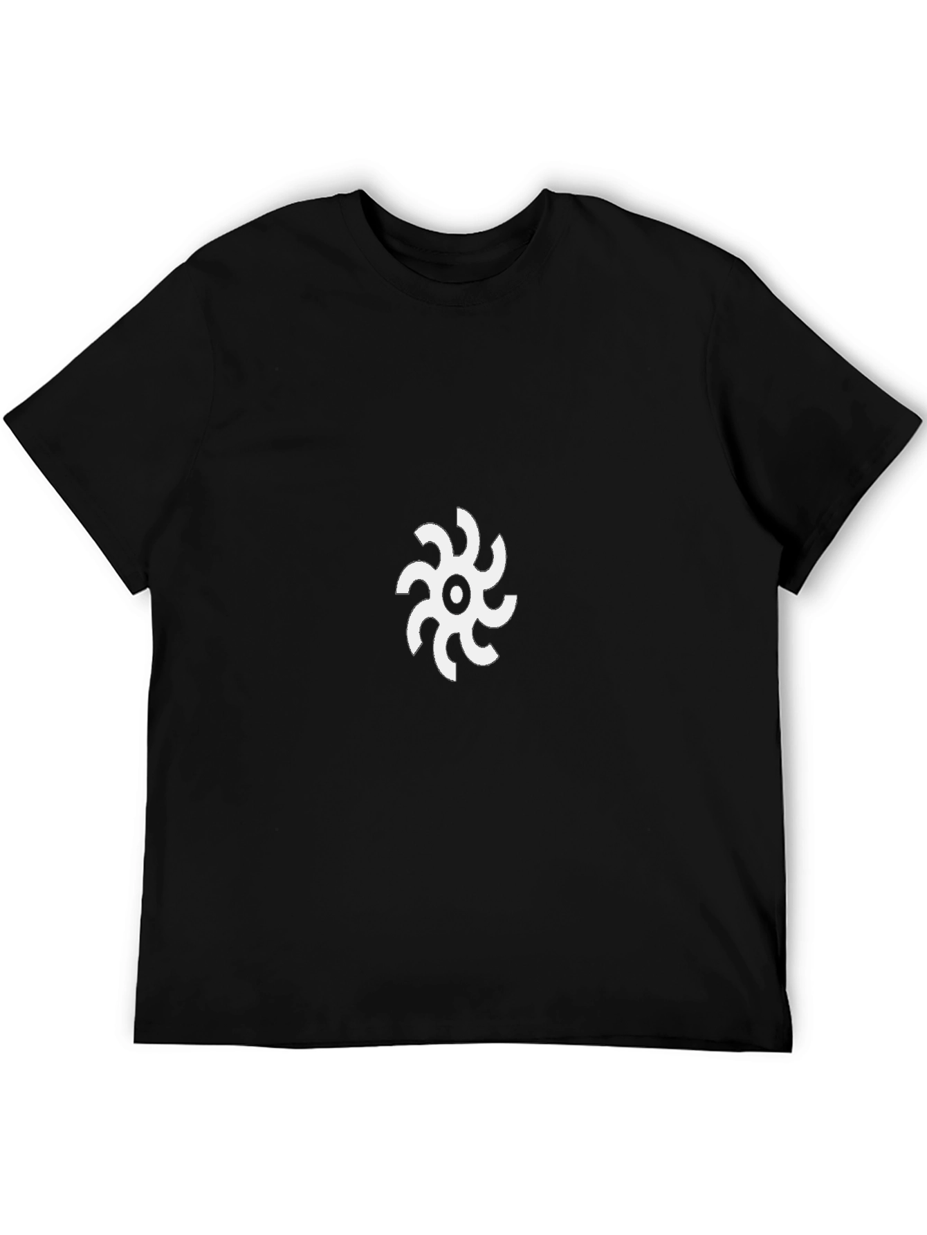 Camiseta Negra con Diseño Abstracto Circular