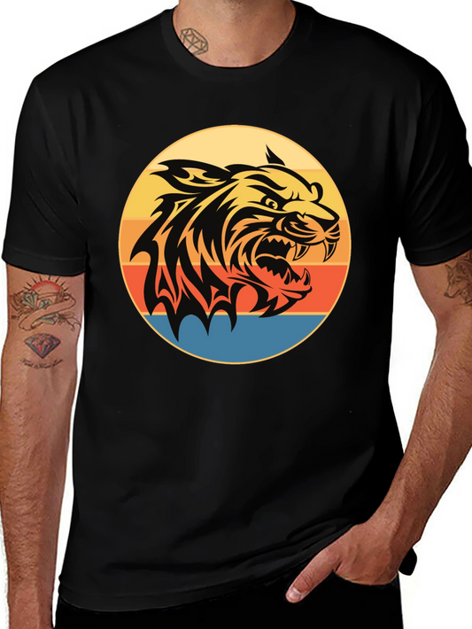 Camiseta Negra con Tigre Retro
