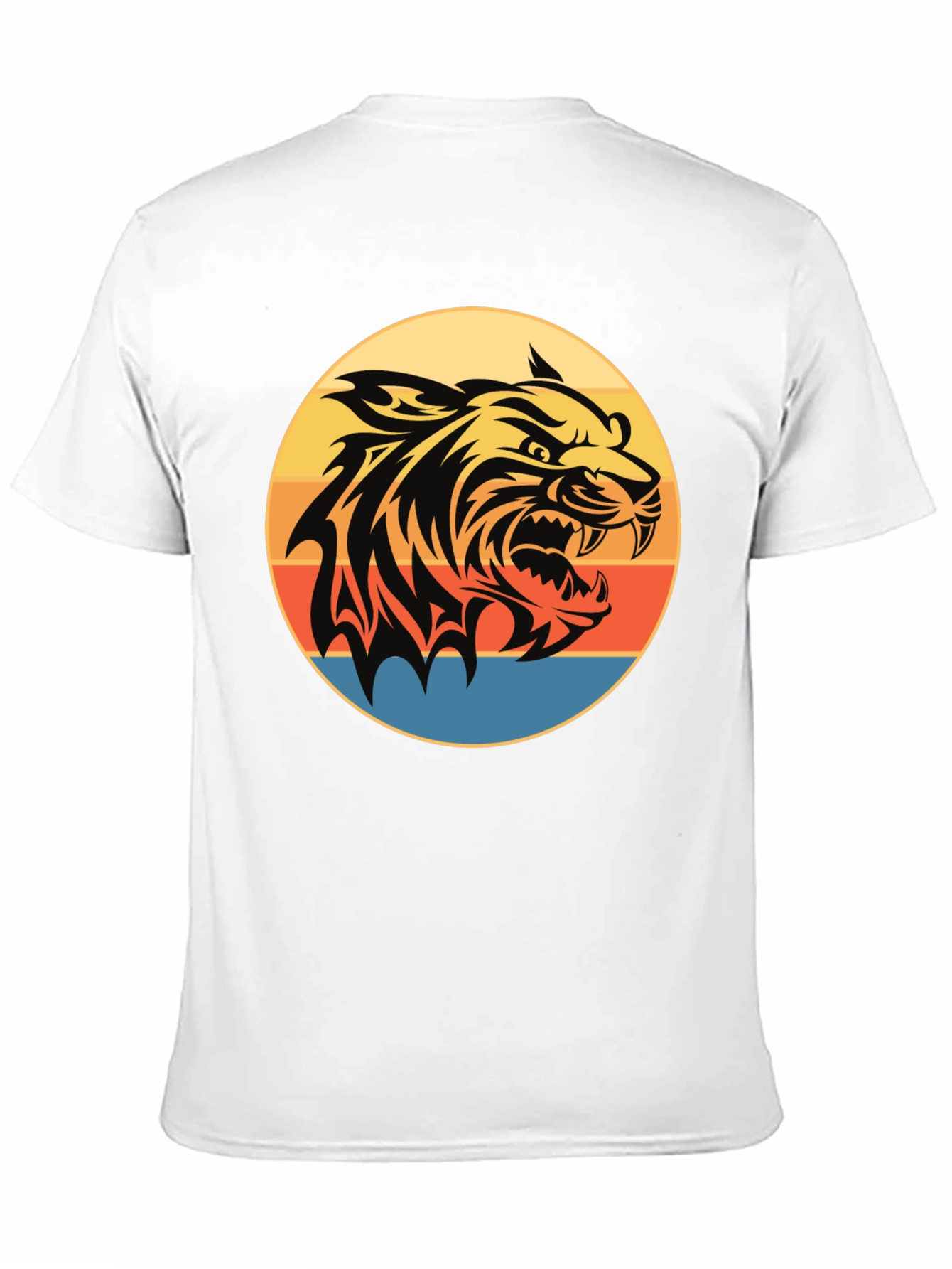 Camiseta Negra con Tigre Retro