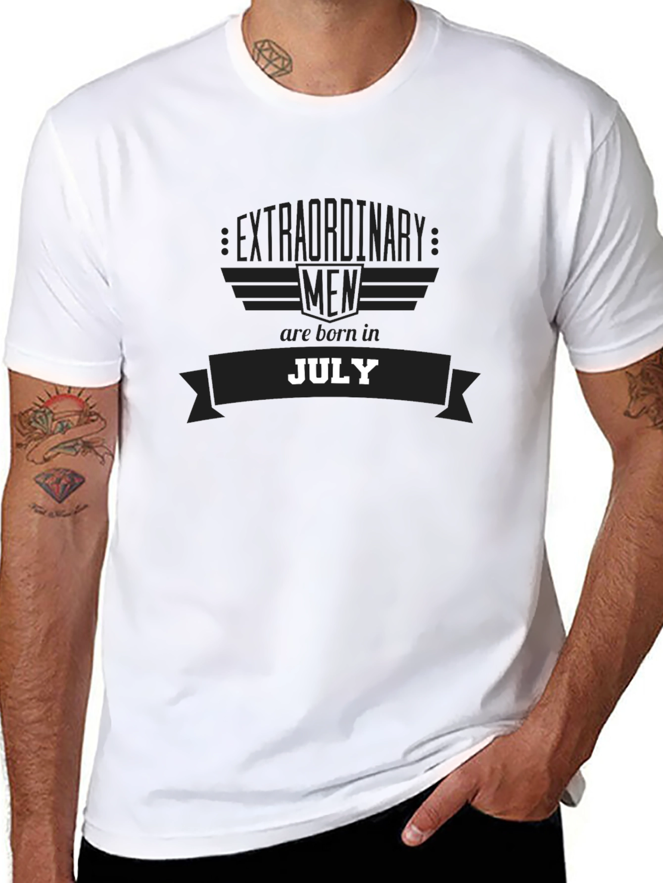 Camiseta Negra Hombres Extraordinarios Nacen en Julio