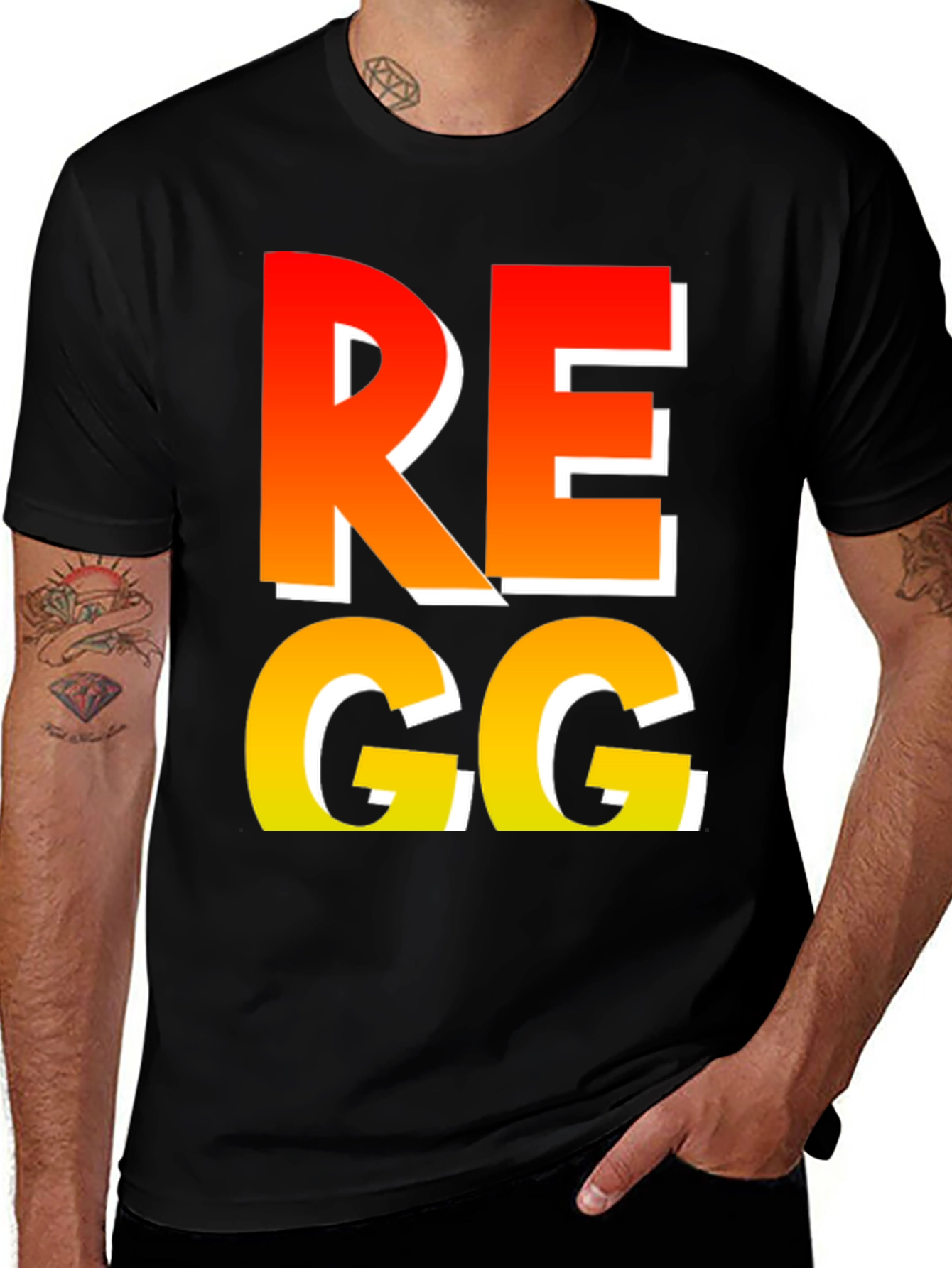 Camiseta Regg Degradado Naranja Amarillo Diseño Moderno