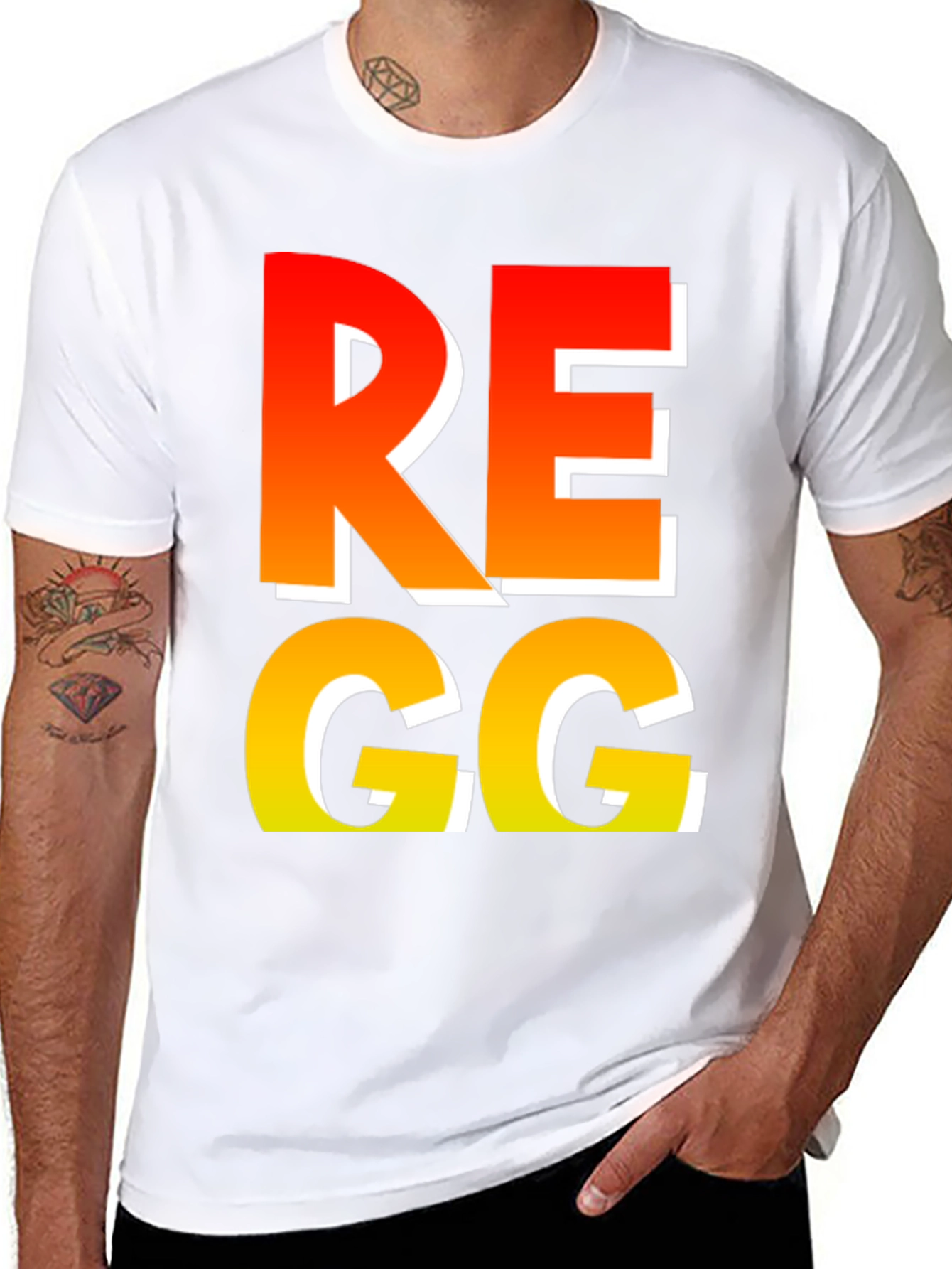 Camiseta Regg Degradado Naranja Amarillo Diseño Moderno