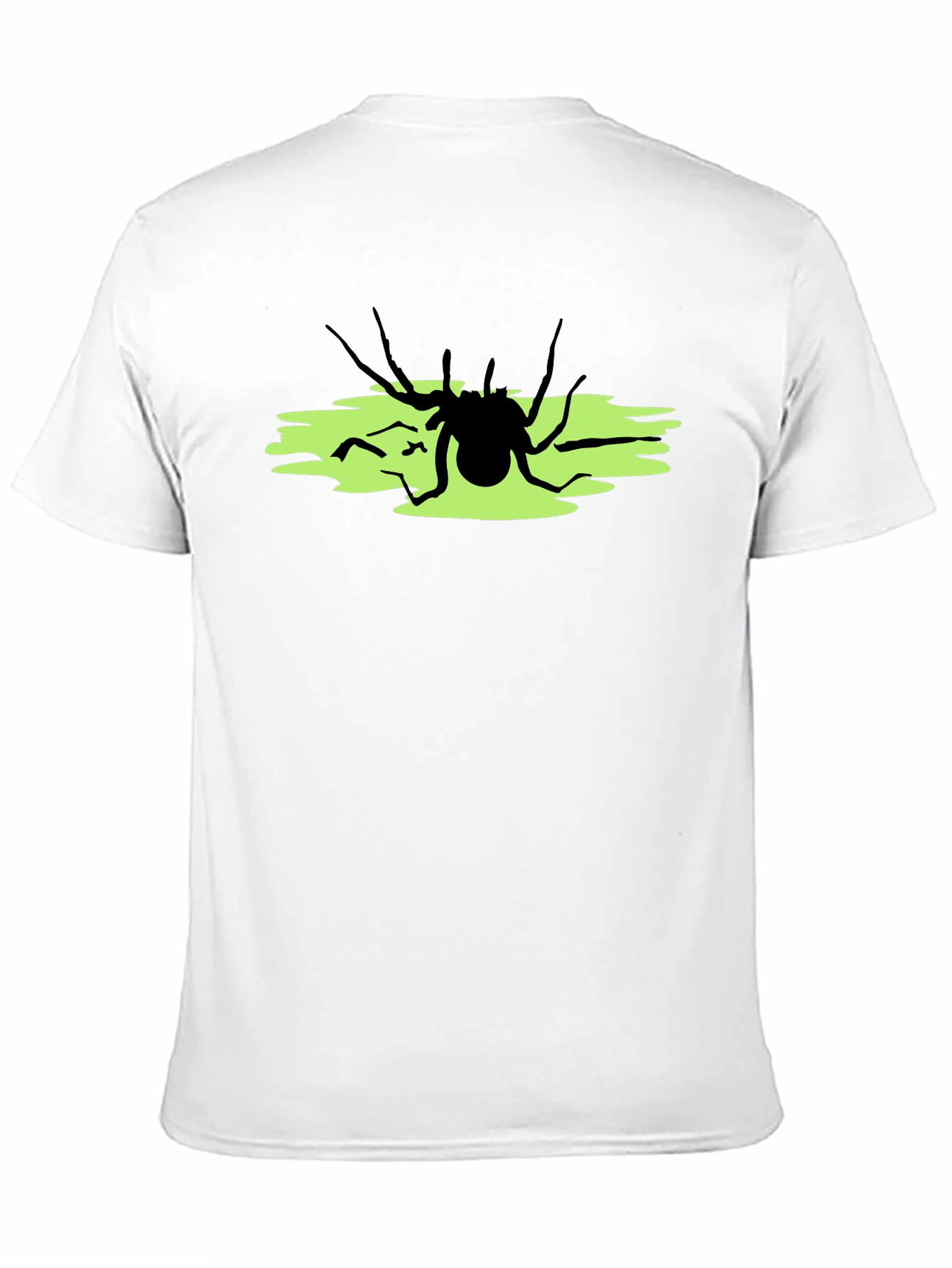 Camiseta Negra con Araña sobre Fondo Verde