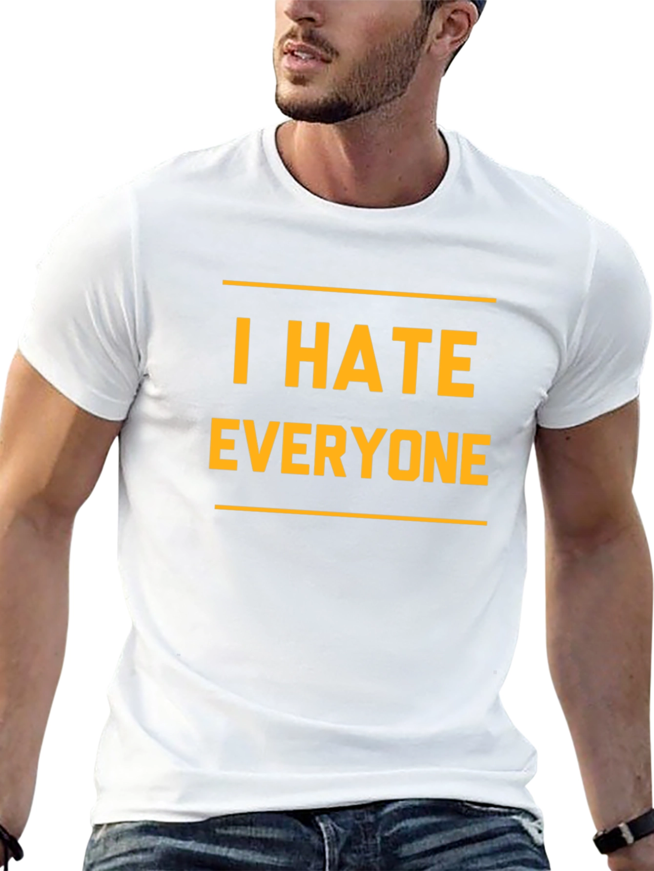 Camiseta Negra: I Hate Everyone - Expresa tu Actitud!