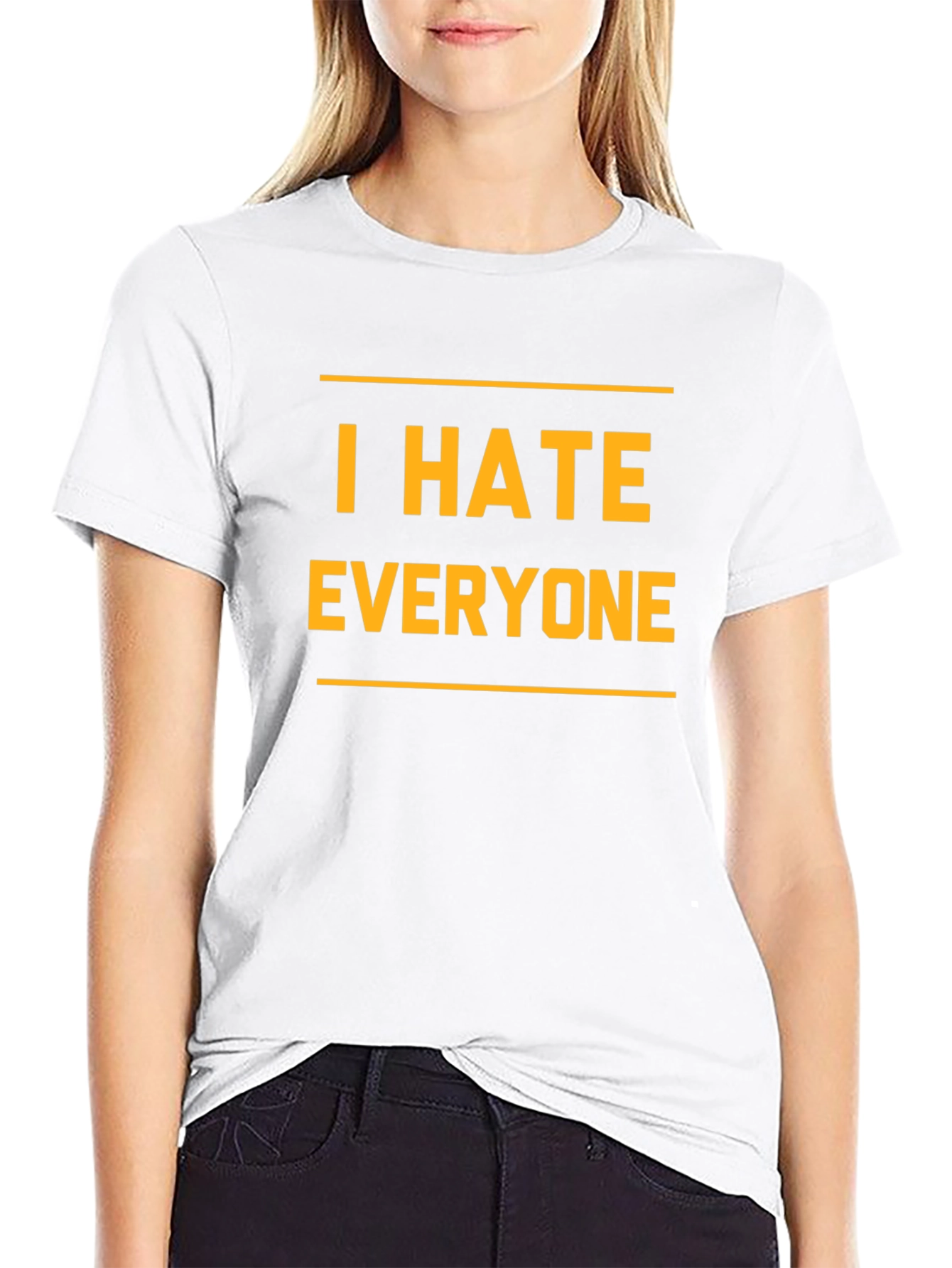 Camiseta Negra: I Hate Everyone - Expresa tu Actitud!