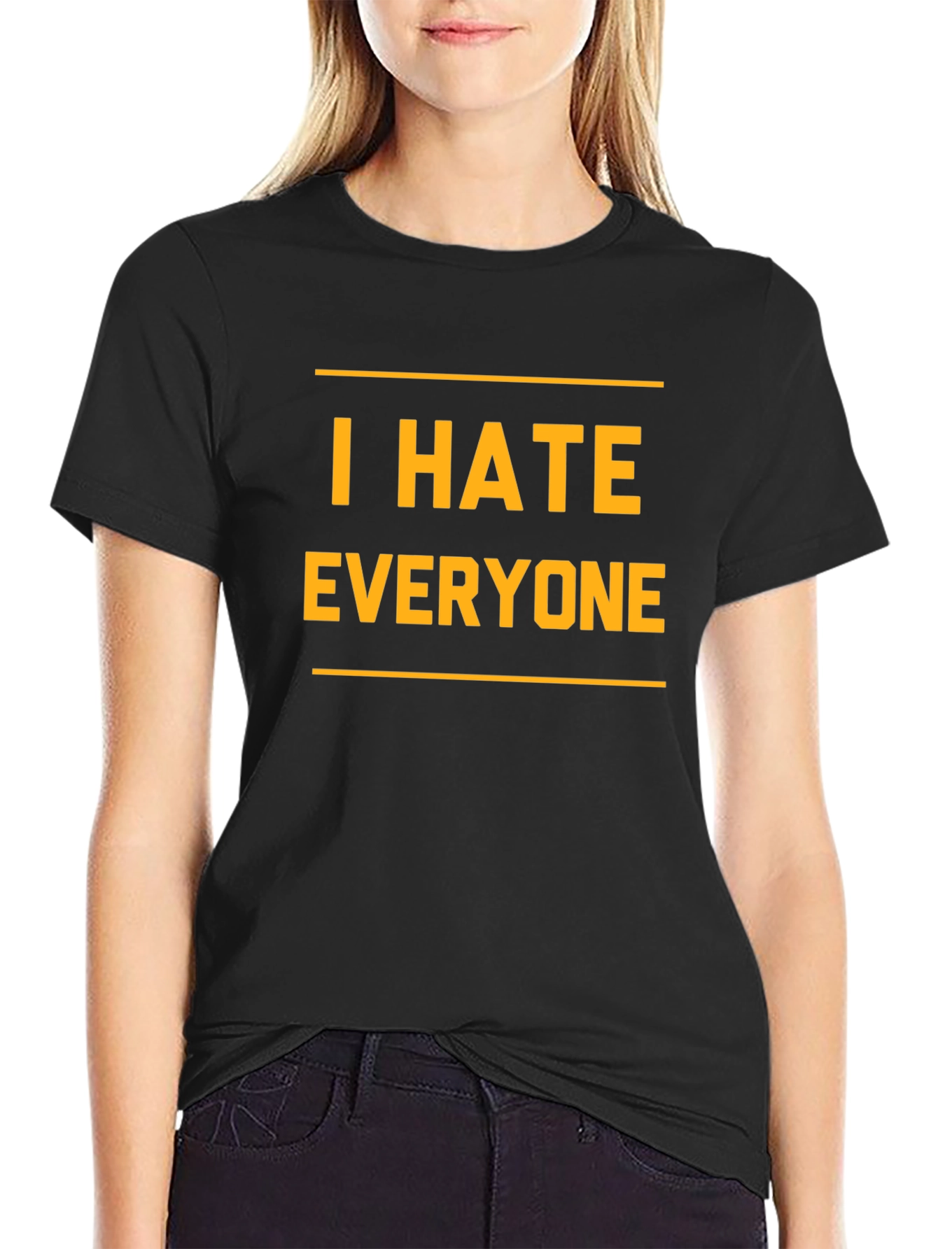 Camiseta Negra: I Hate Everyone - Expresa tu Actitud!
