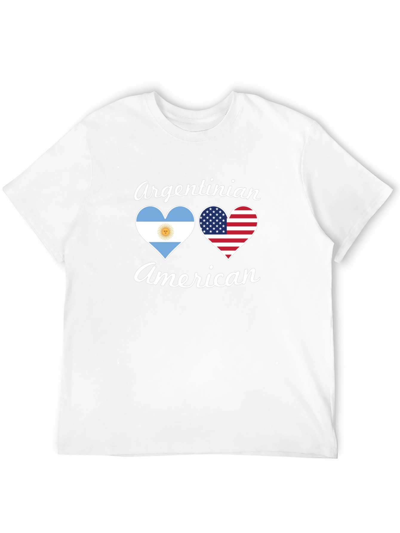 Camiseta Argentino-Americana con Corazones de Bandera
