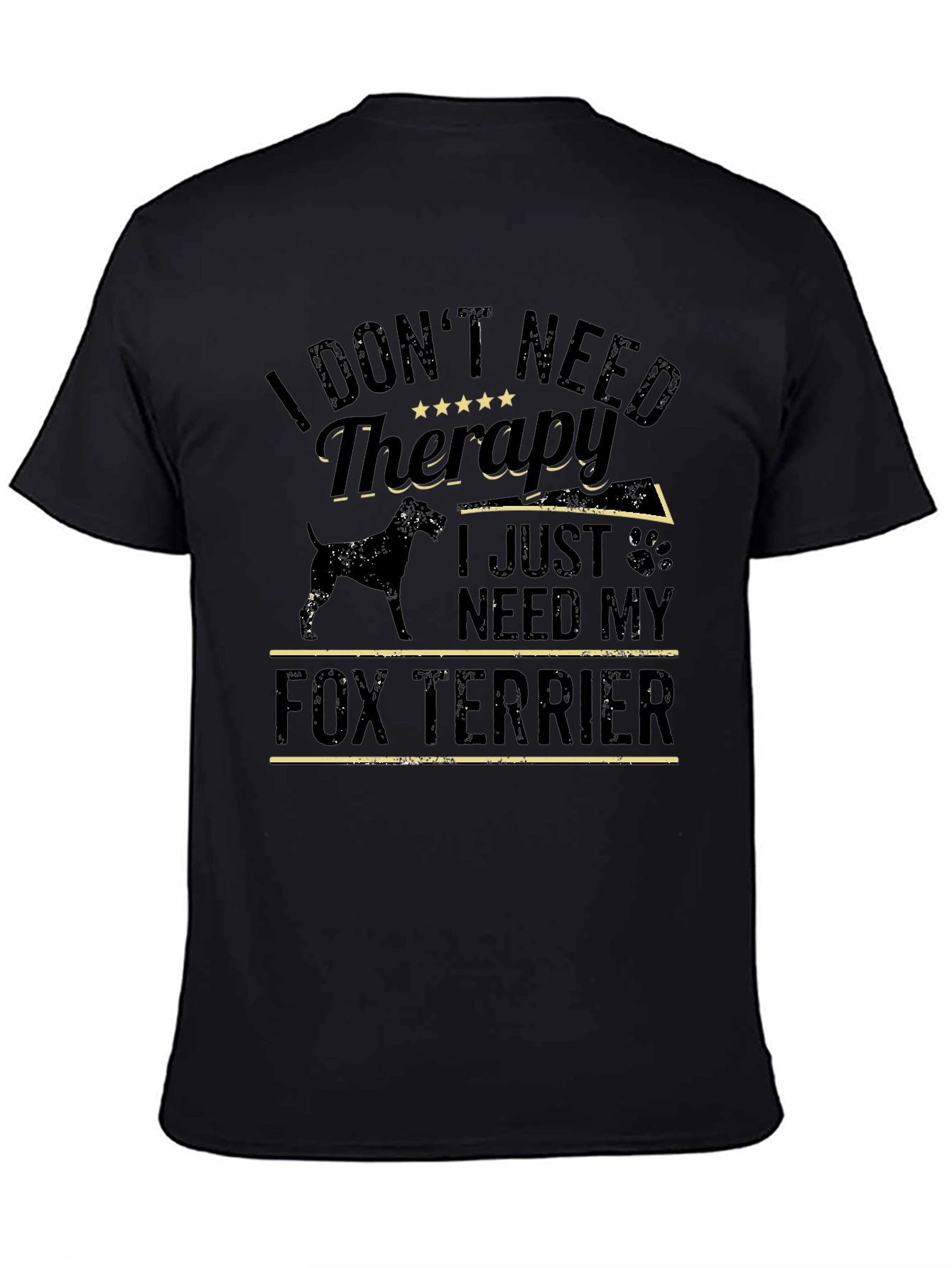 Camiseta Negra Fox Terrier: Terapia con Amor Canino