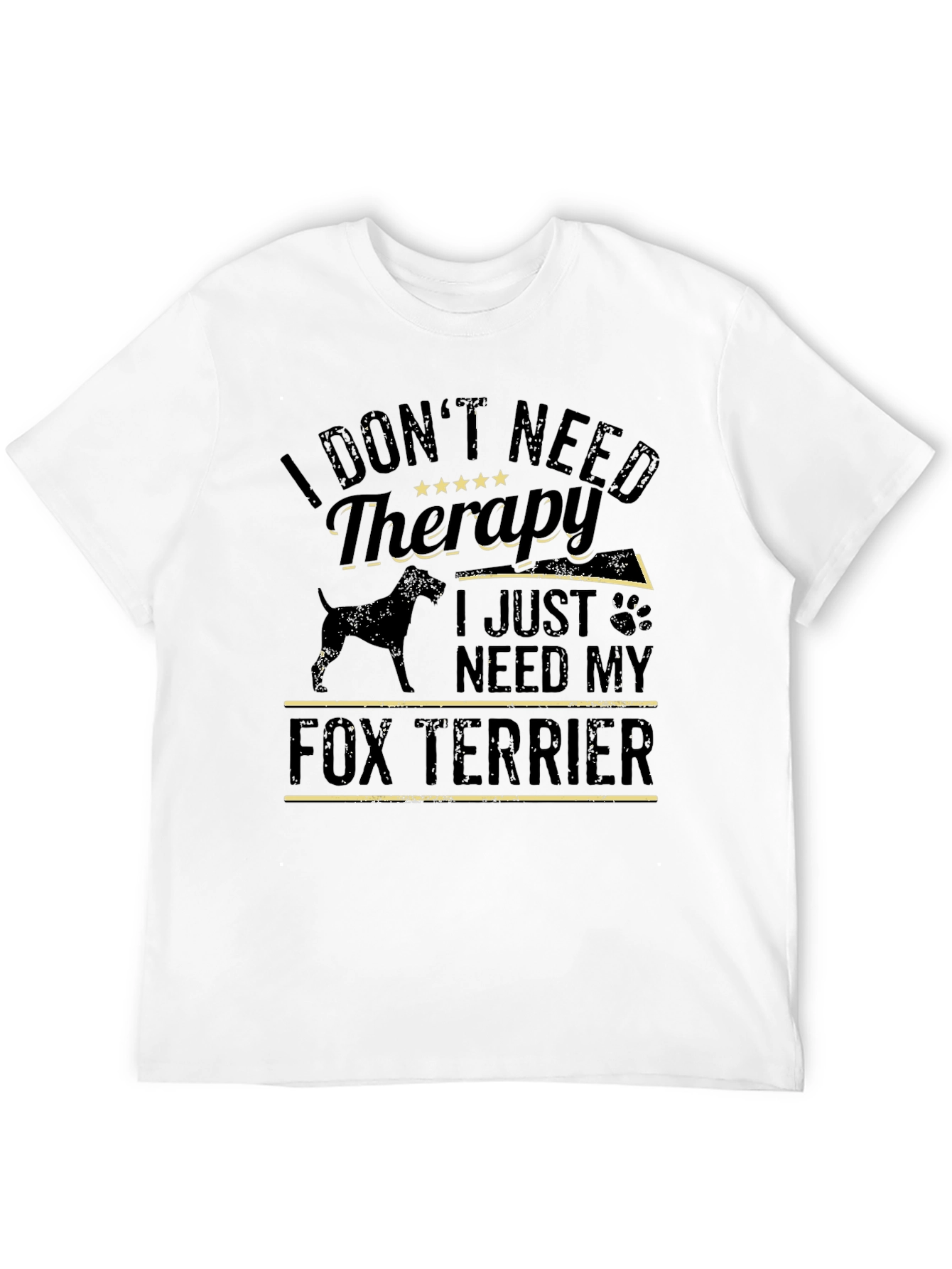 Camiseta Negra Fox Terrier: Terapia con Amor Canino