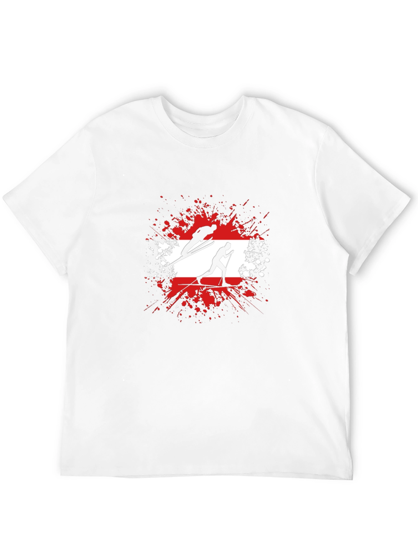 Camiseta Negra con Diseño de Esquí Austriaco