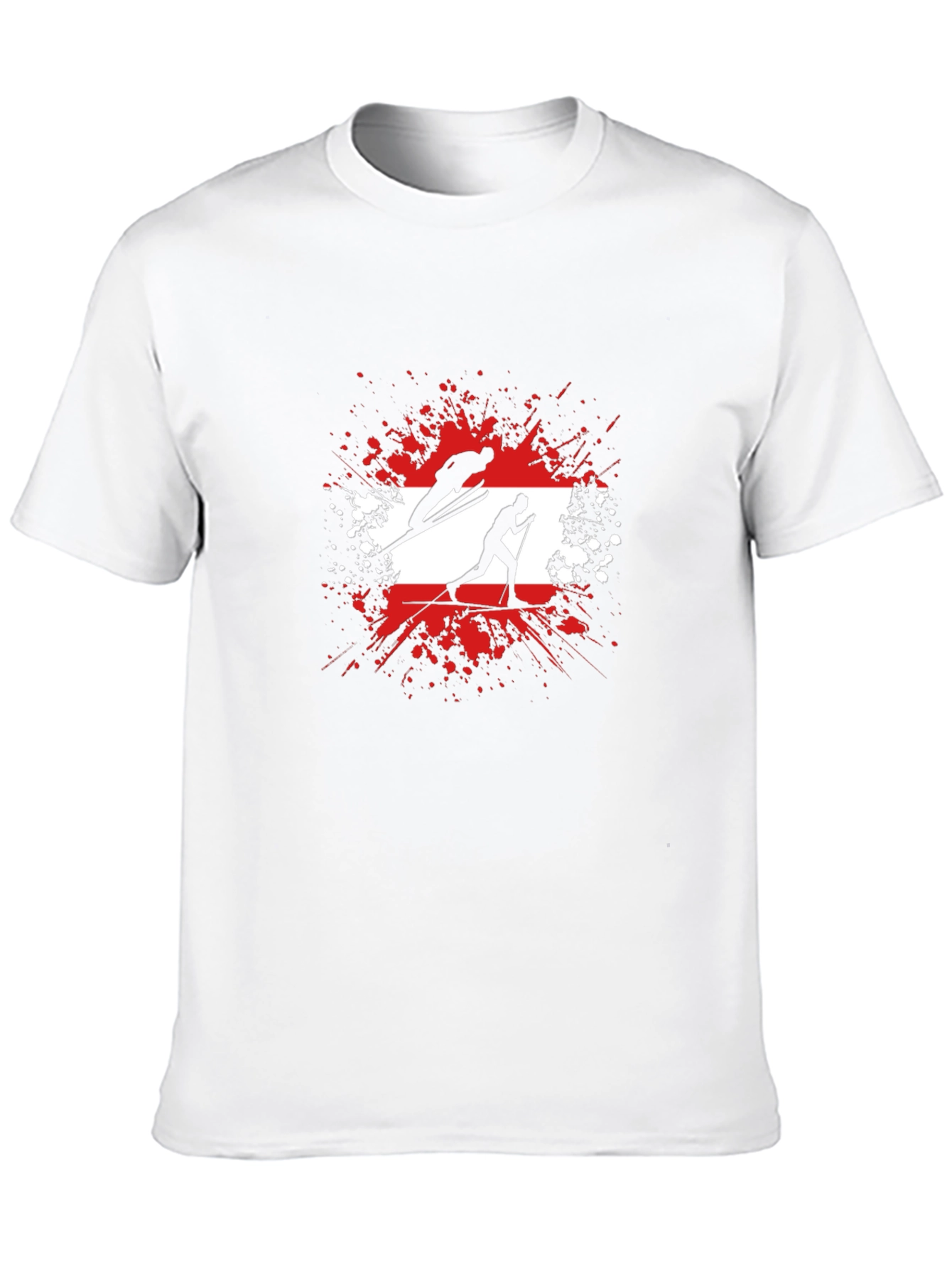 Camiseta Negra con Diseño de Esquí Austriaco