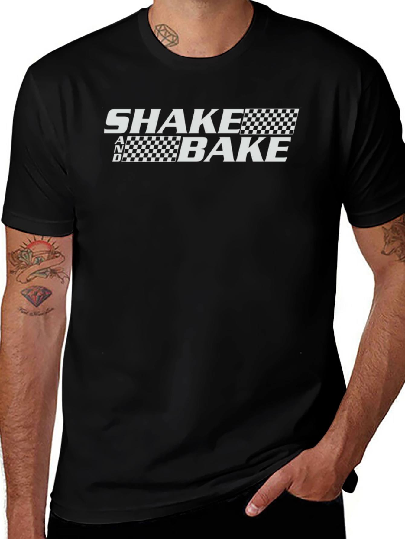 Camiseta Negra Shake and Bake Estilo Racing