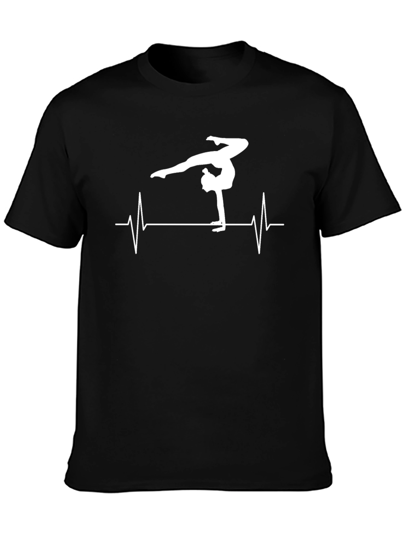 Camiseta Negra Gimnasta Ritmo Cardíaco