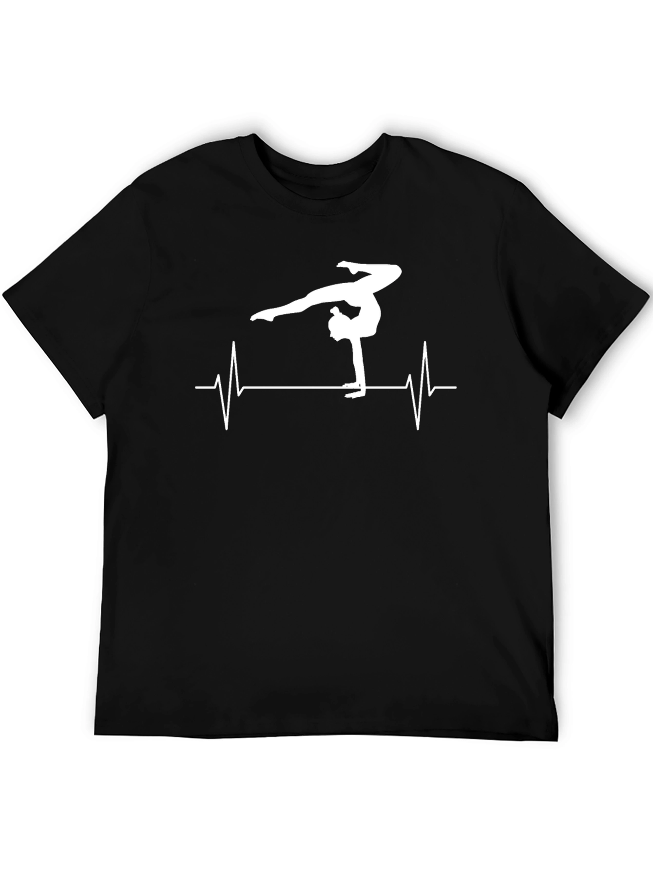 Camiseta Negra Gimnasta Ritmo Cardíaco
