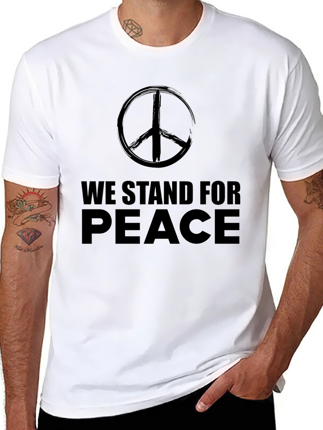 Camiseta Negra We Stand for Peace