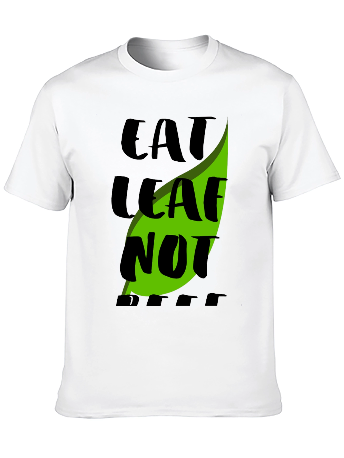 Camiseta Negra Eat Leaf Not Beef