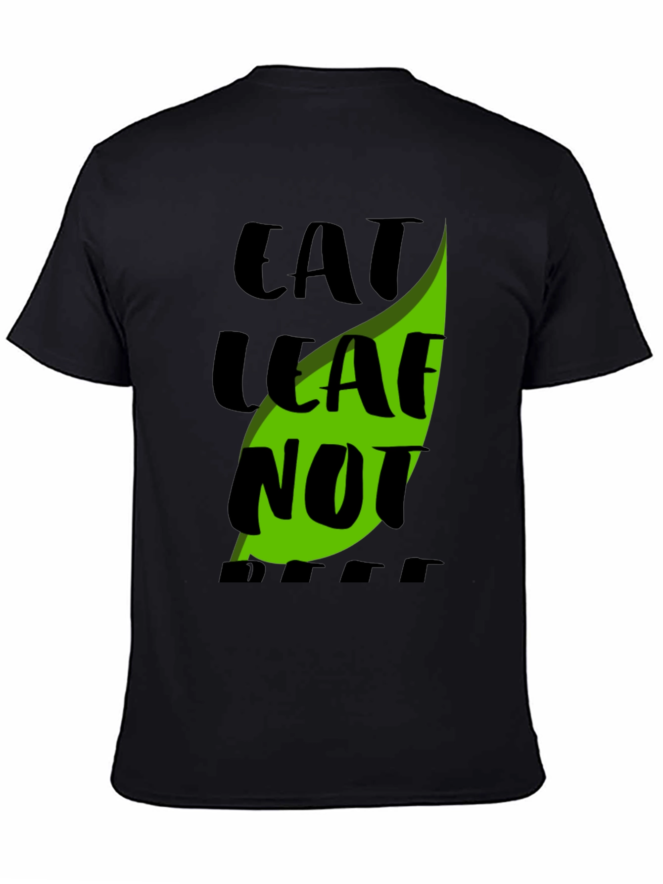 Camiseta Negra Eat Leaf Not Beef