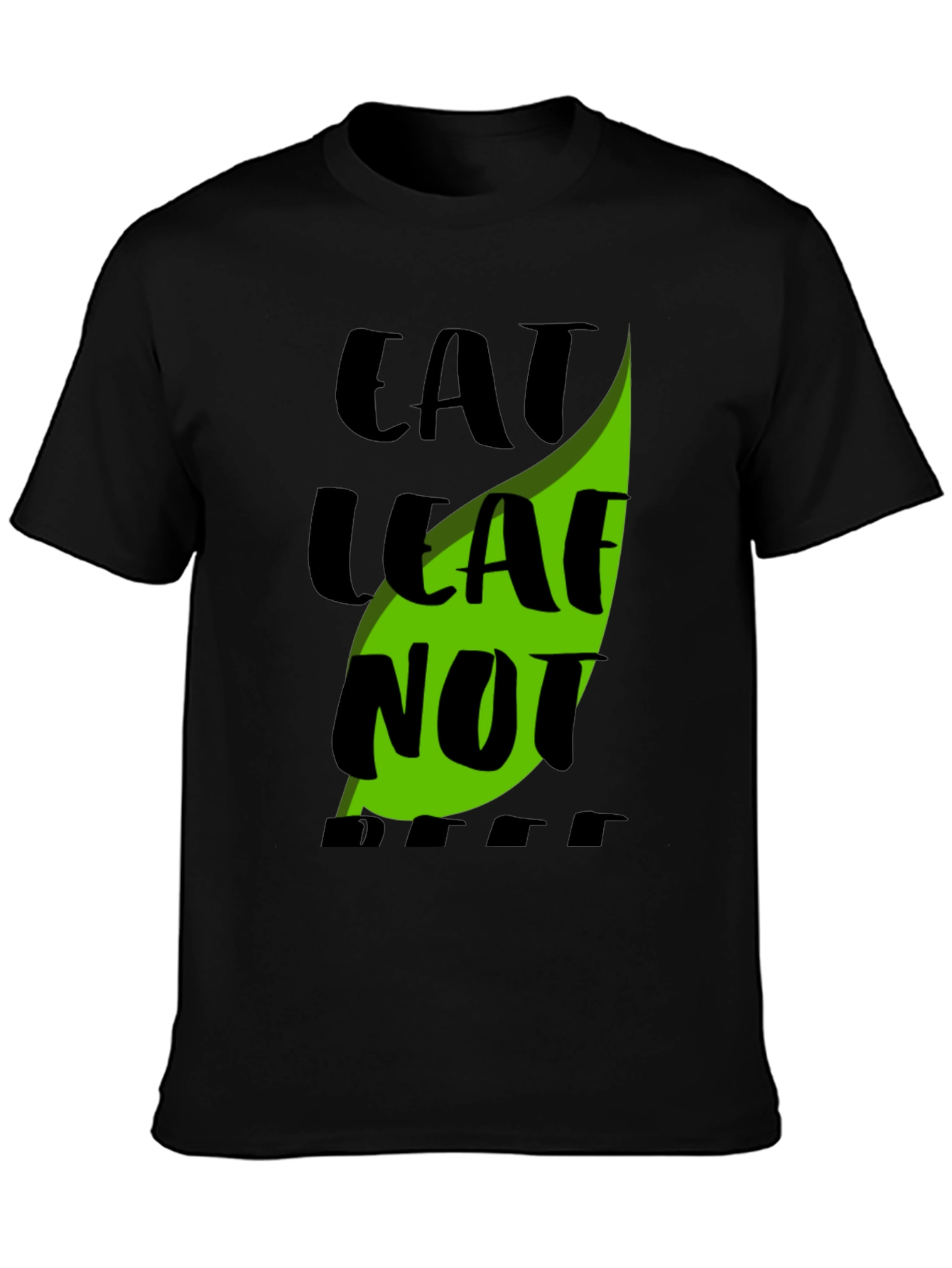Camiseta Negra Eat Leaf Not Beef