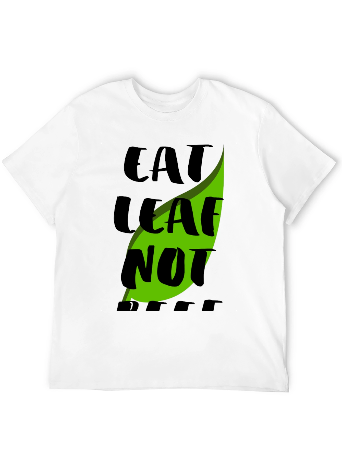Camiseta Negra Eat Leaf Not Beef