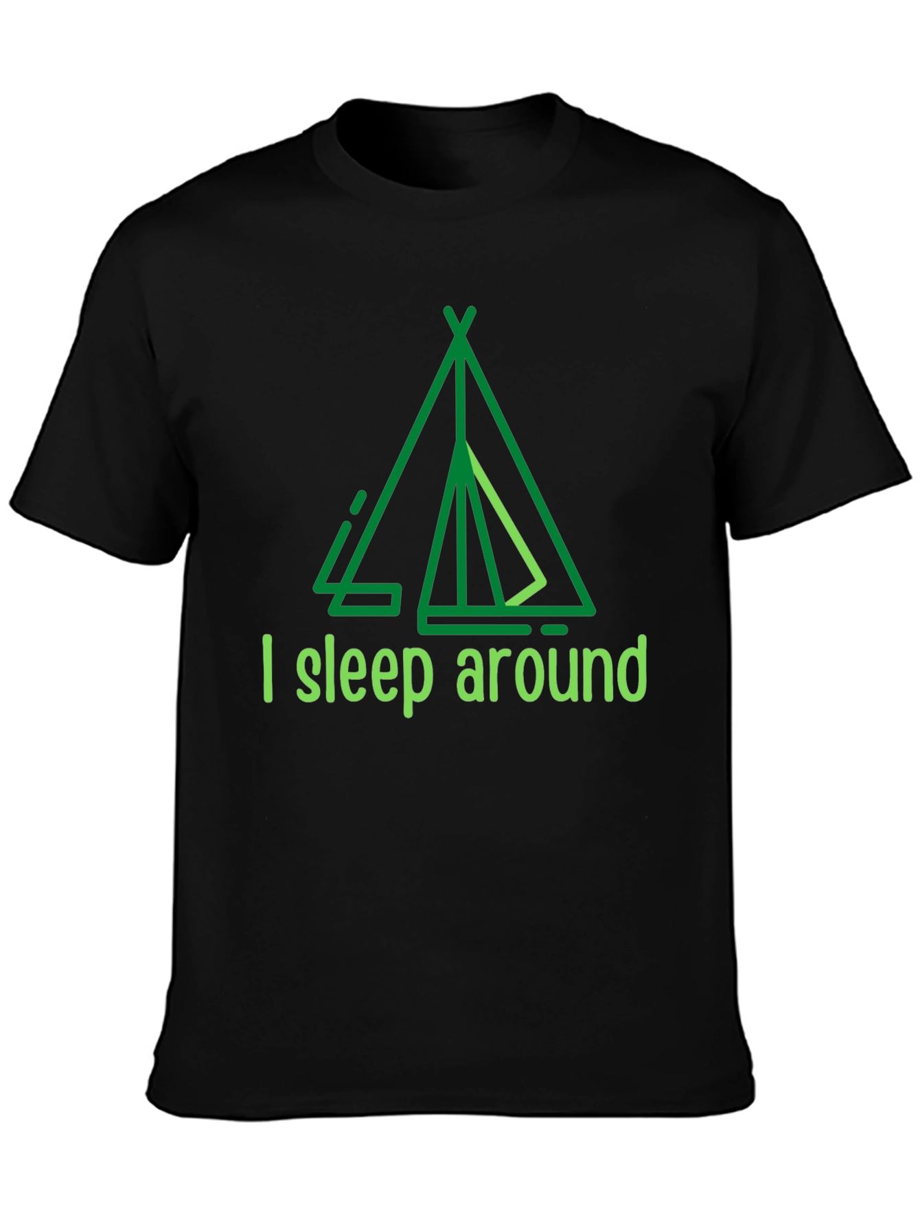 Camiseta Negra I sleep around para Aventureros