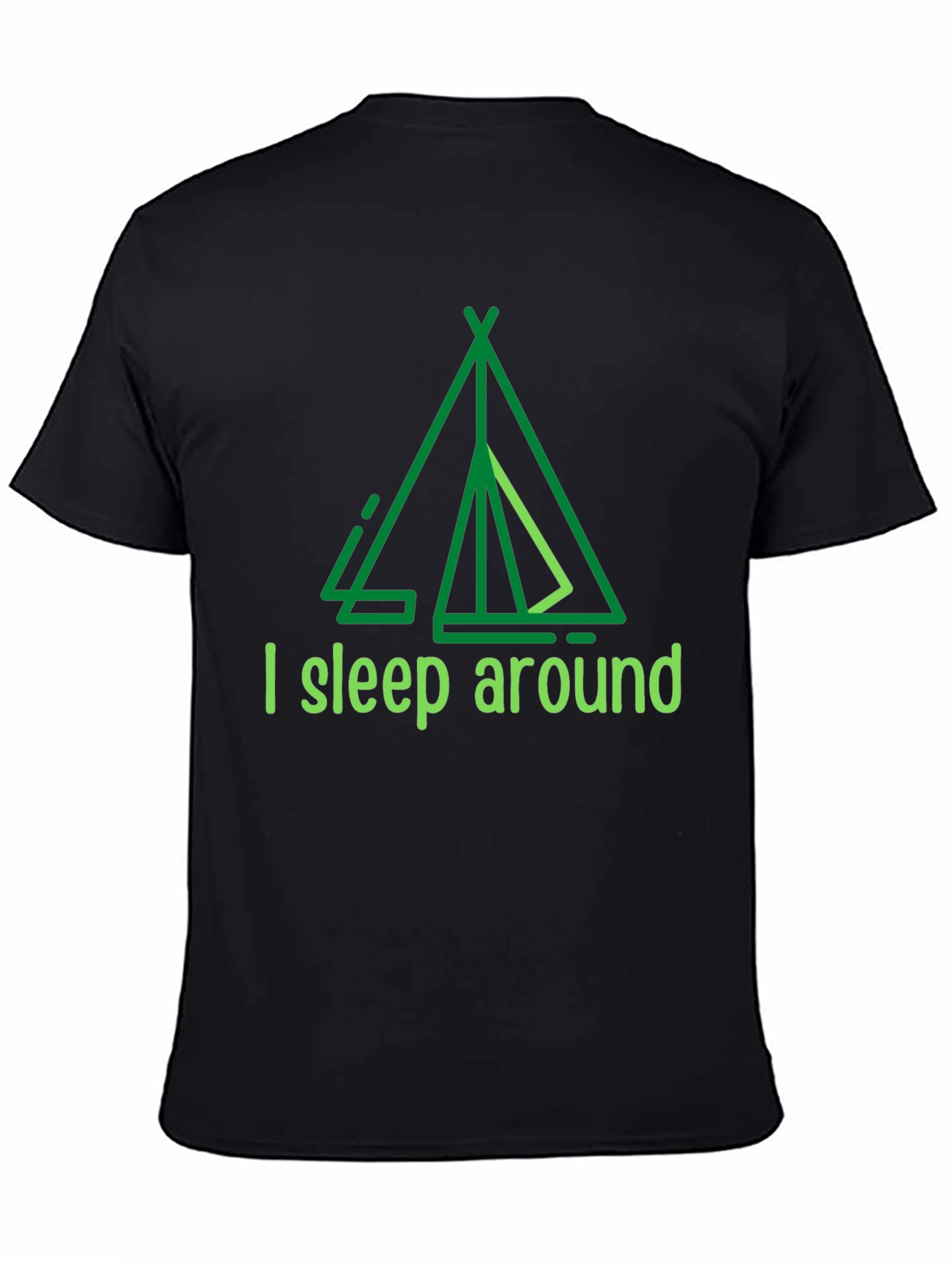Camiseta Negra I sleep around para Aventureros