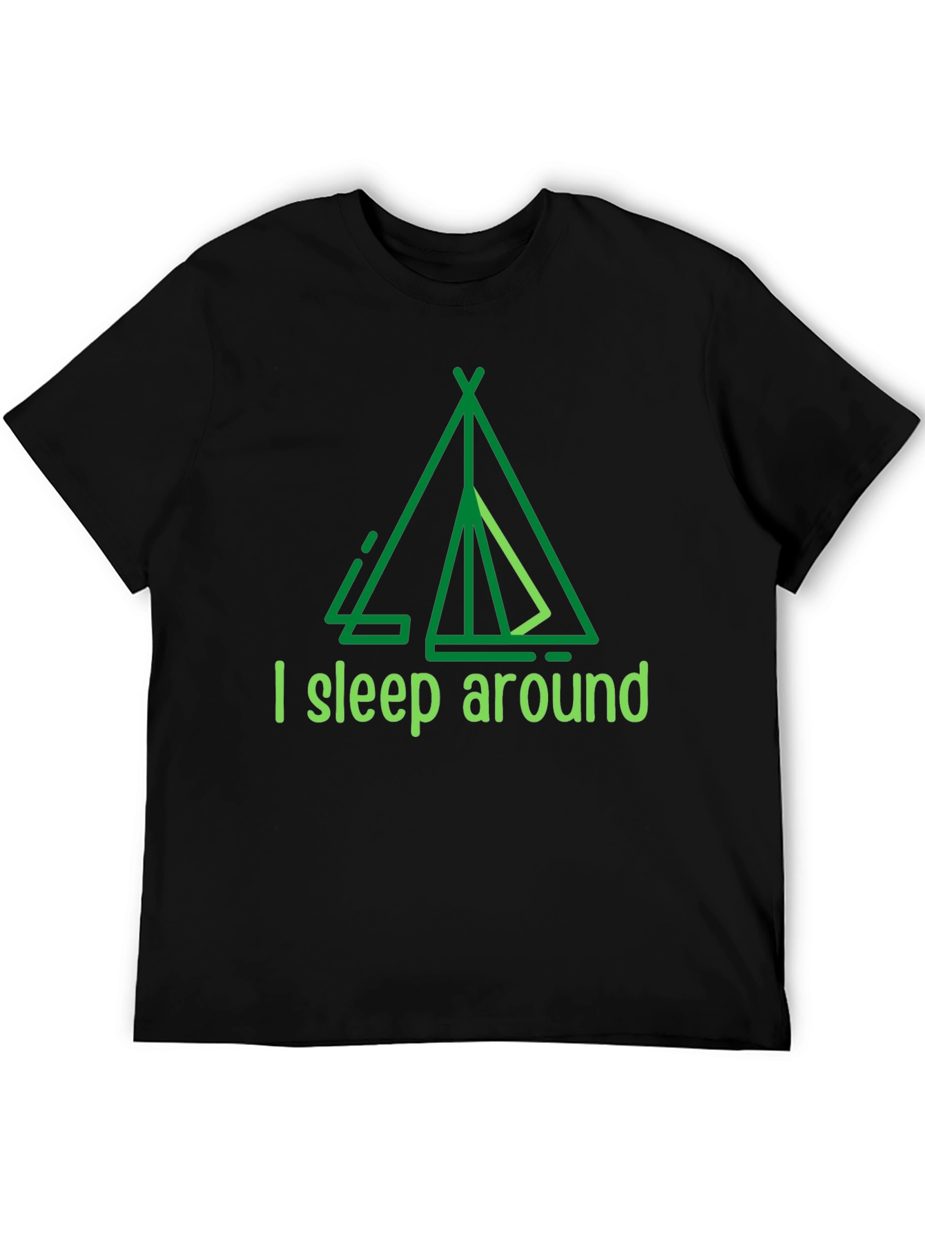 Camiseta Negra I sleep around para Aventureros