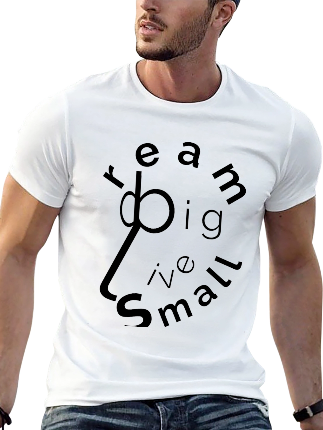 Camiseta Negra Sueña en Grande Vive en Pequeño