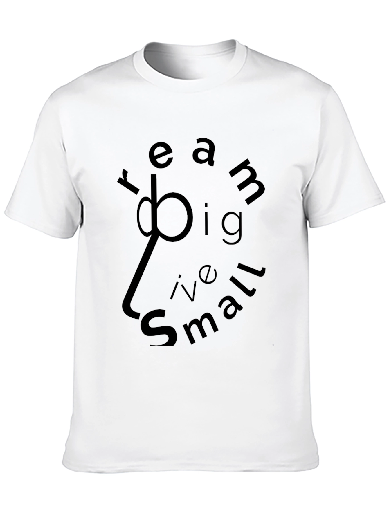 Camiseta Negra Sueña en Grande Vive en Pequeño